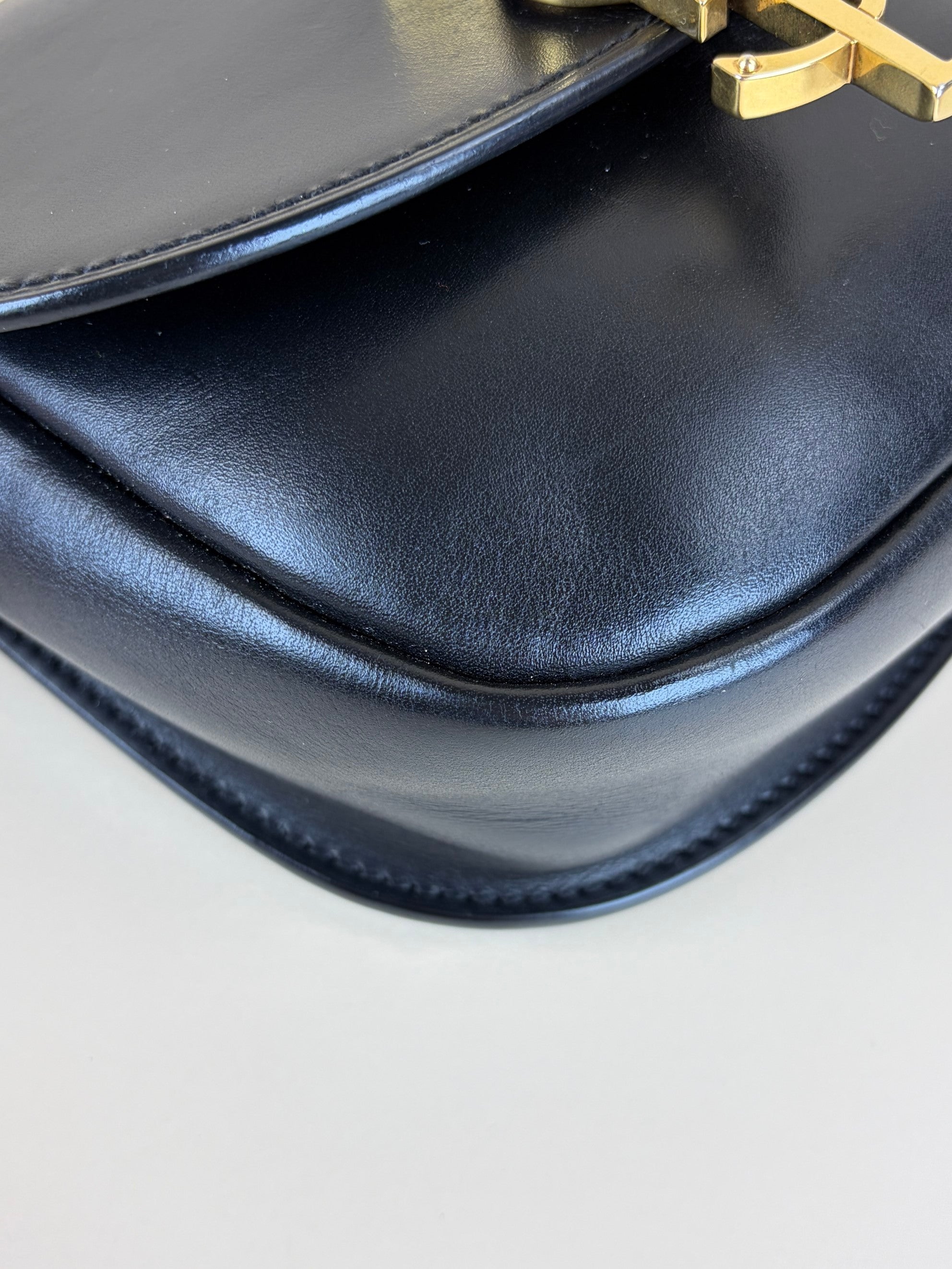 ysl black smooth calfskin small Kaja satchel
