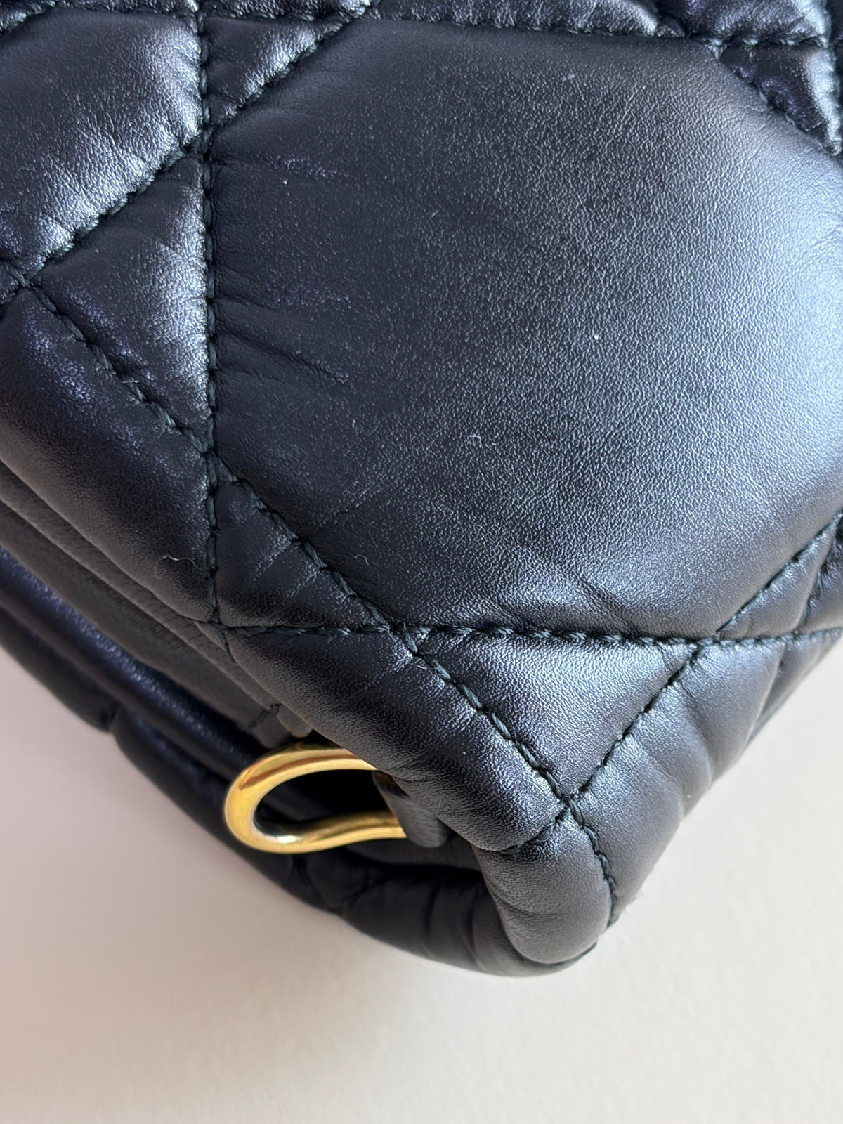 Christian Dior quilted marco cannage calfskin caro mini chain bag