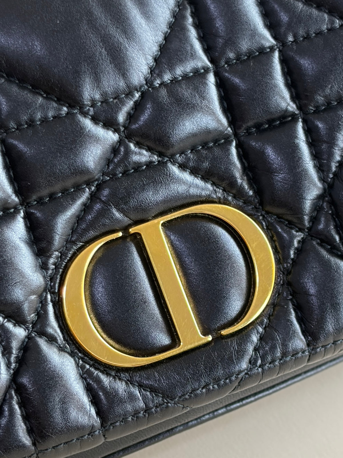 Christian Dior quilted marco cannage calfskin caro mini chain bag