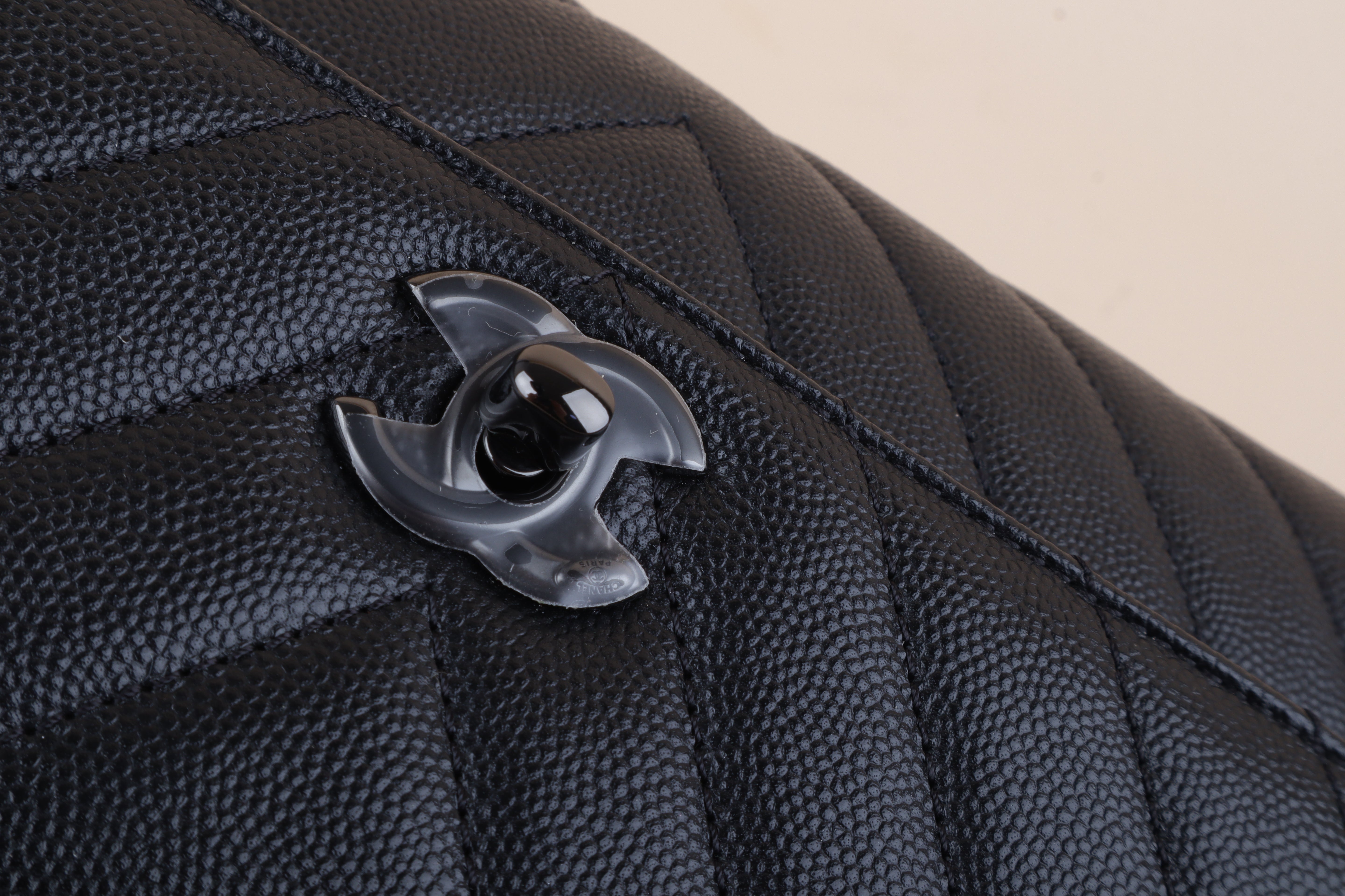 Chanel Black Chevron Mini Coco Handle Bag