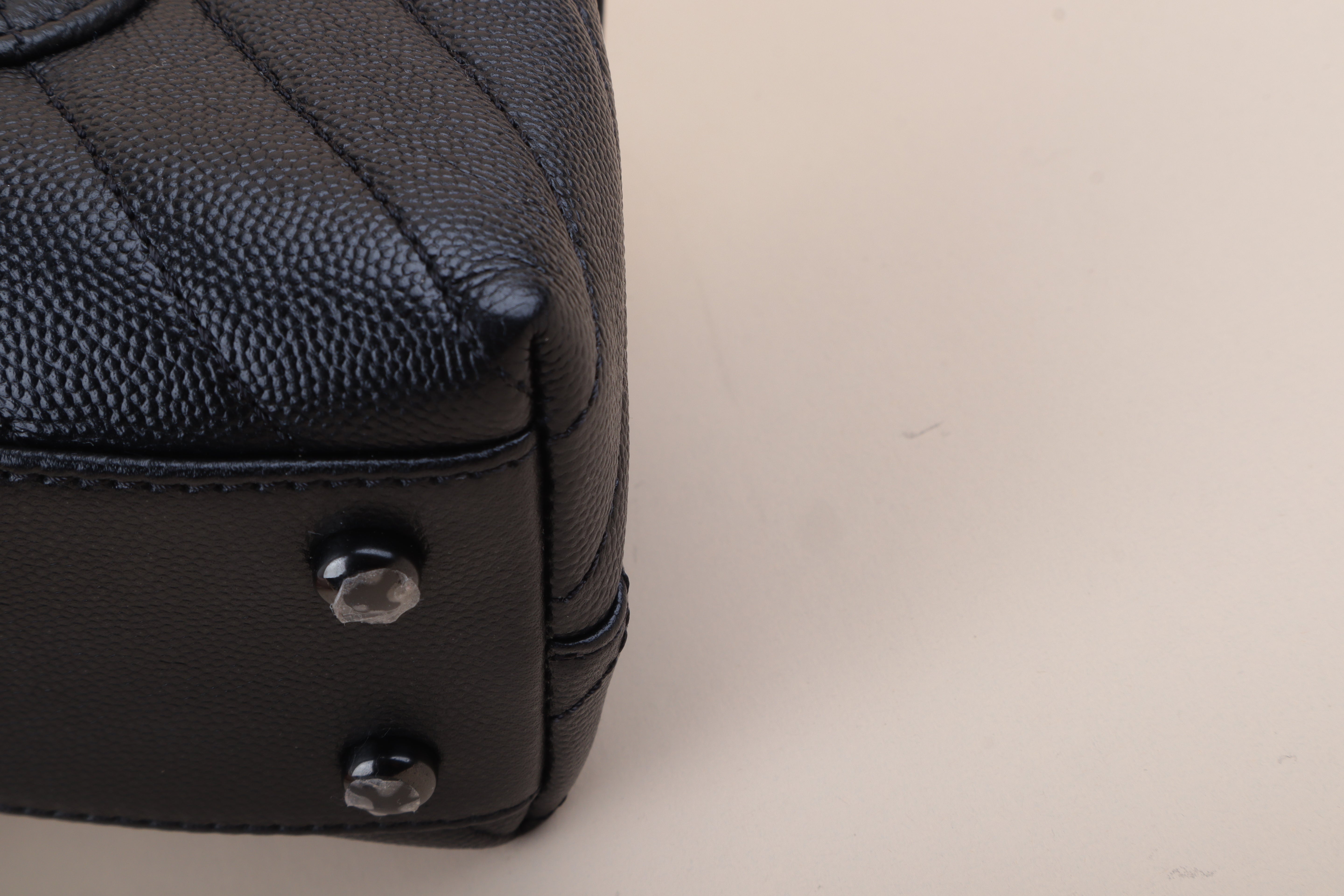 Chanel Black Chevron Mini Coco Handle Bag