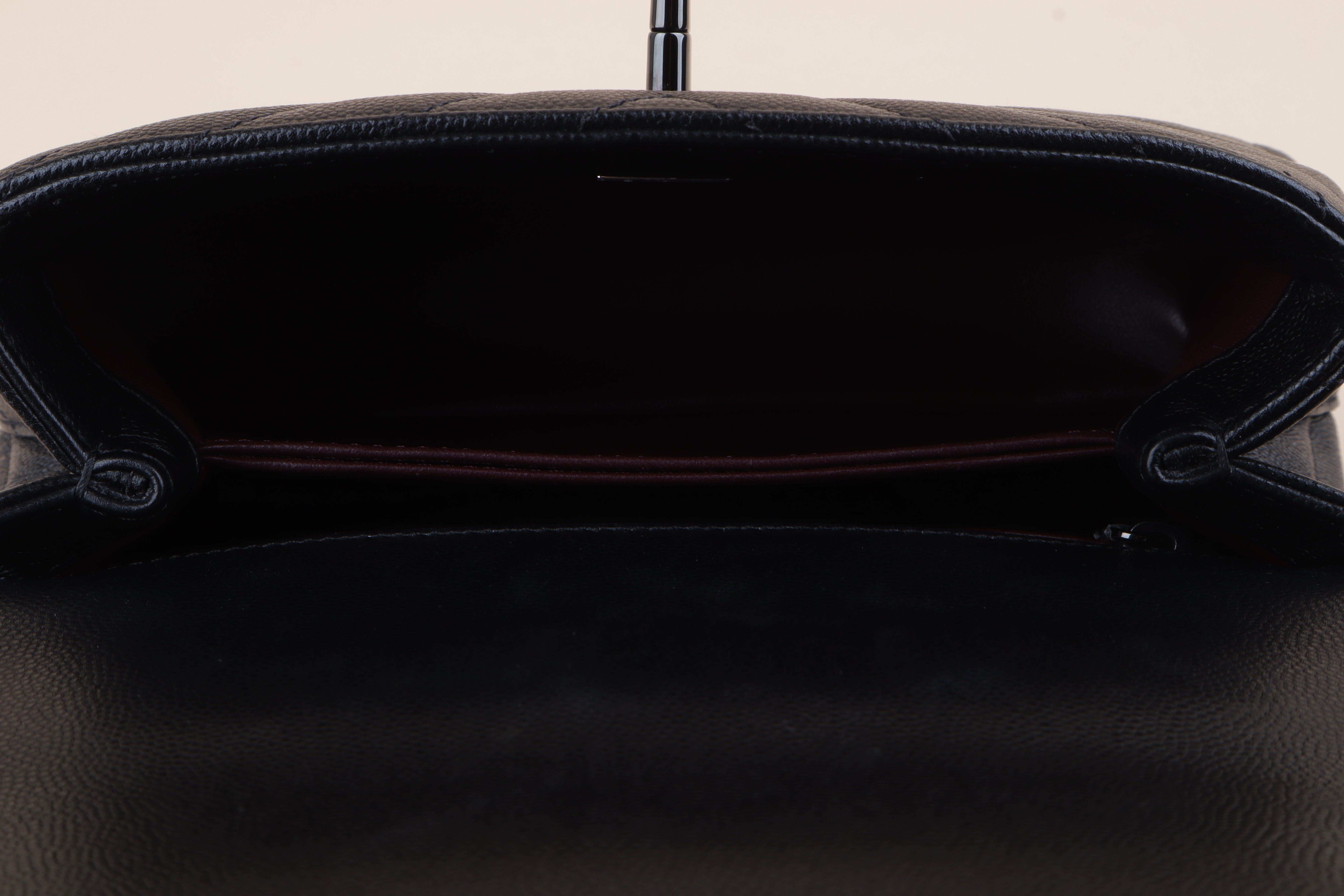 Chanel Black Chevron Mini Coco Handle Bag