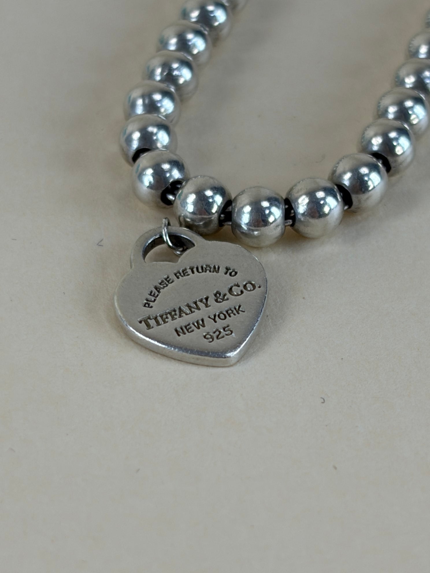 Tiffany & Co. Blue Heart Tag Bead  medium  Bracelet