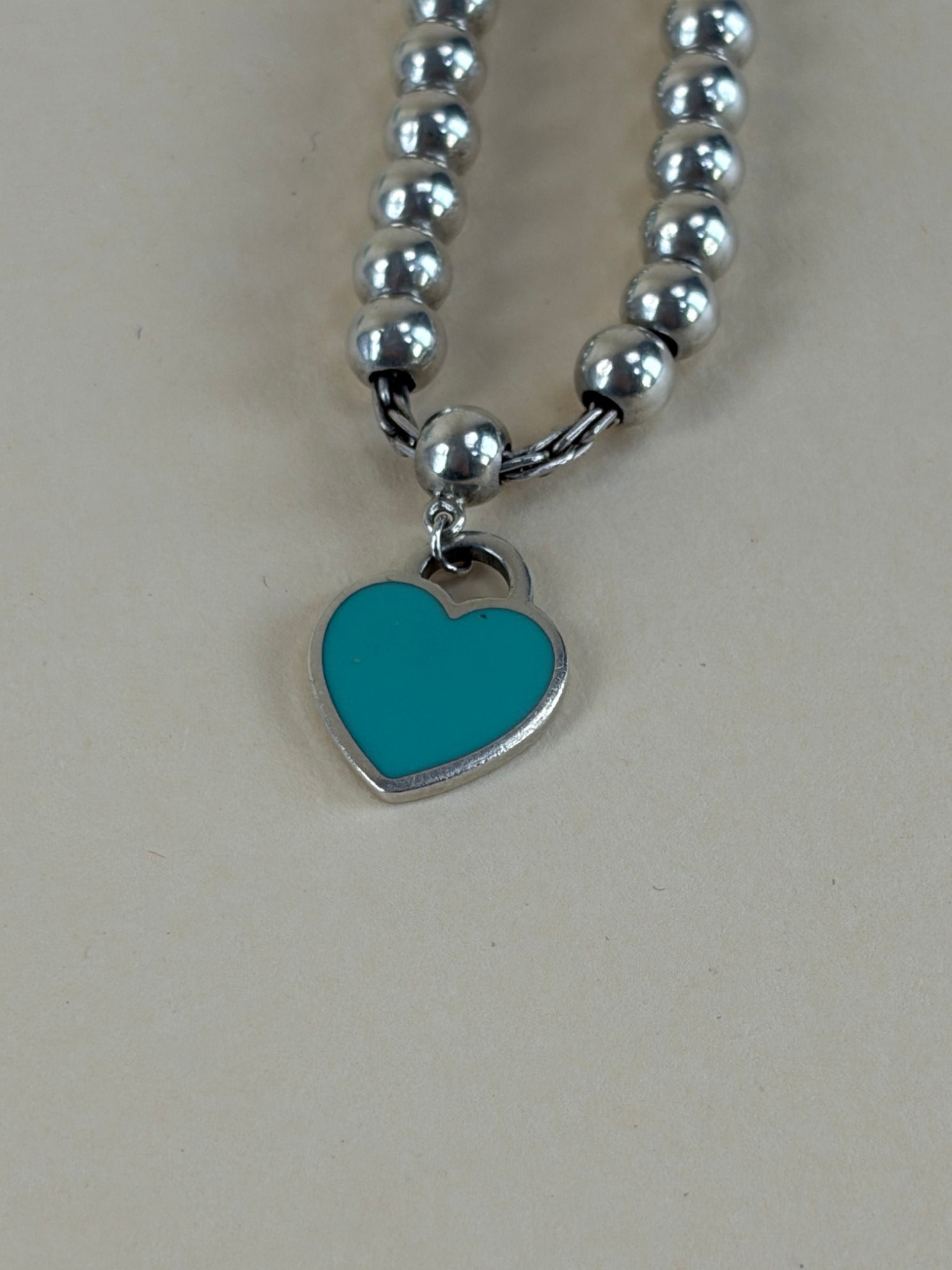 Tiffany & Co. Blue Heart Tag Bead  medium  Bracelet