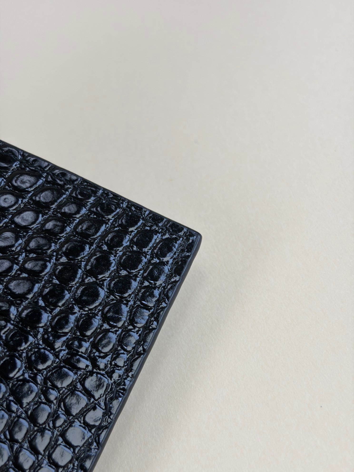 YSL Black Crocodile Embossed Shiny Uptown Pouch