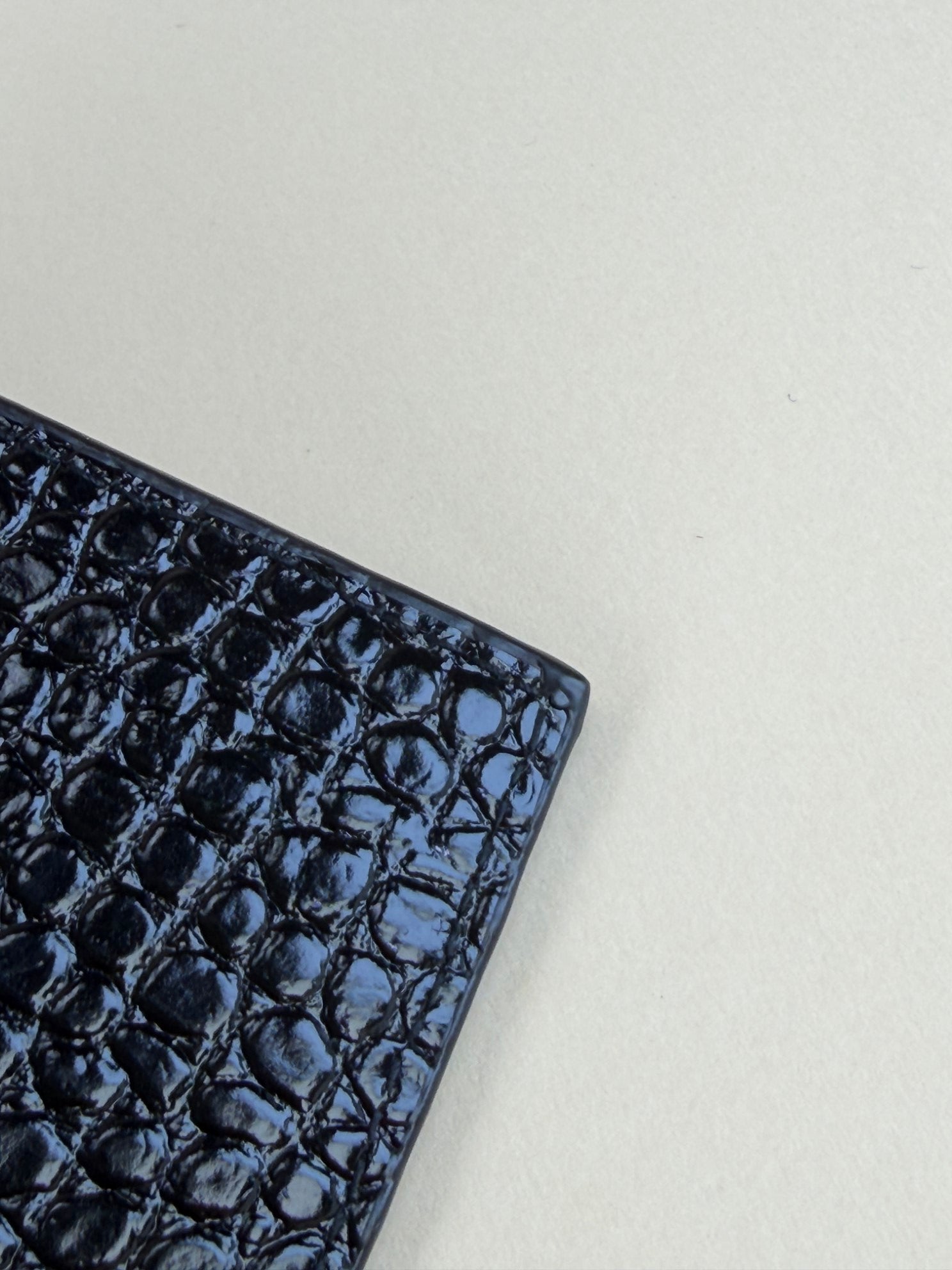 YSL Black Crocodile Embossed Shiny Uptown Pouch