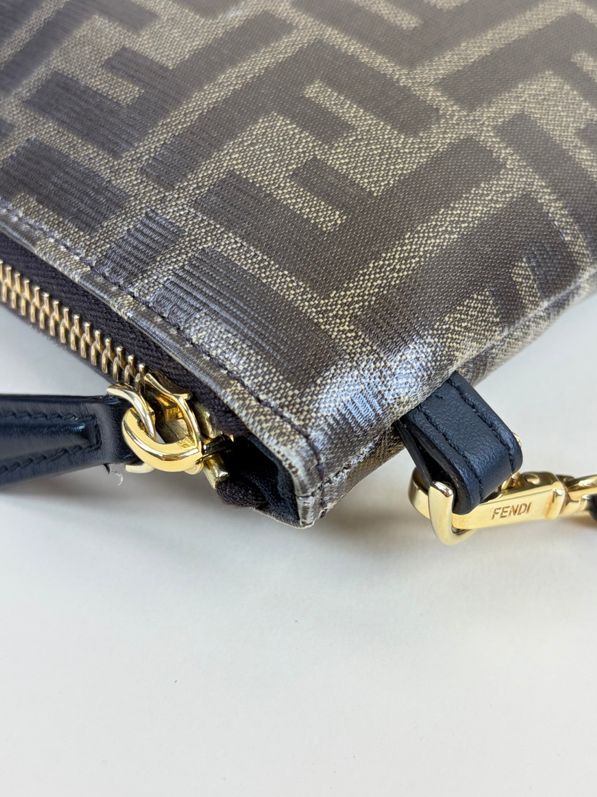 Fendi Brown FF Zip Flat Pouch