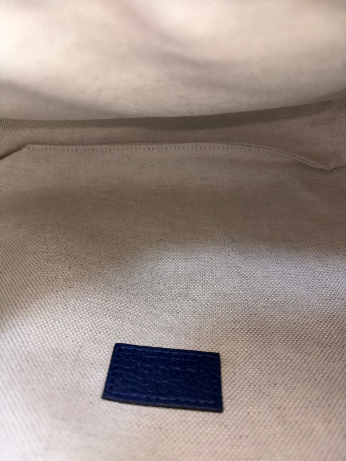 Gucci blue embossed calfskin piuma jumbo gg pocket belt bag