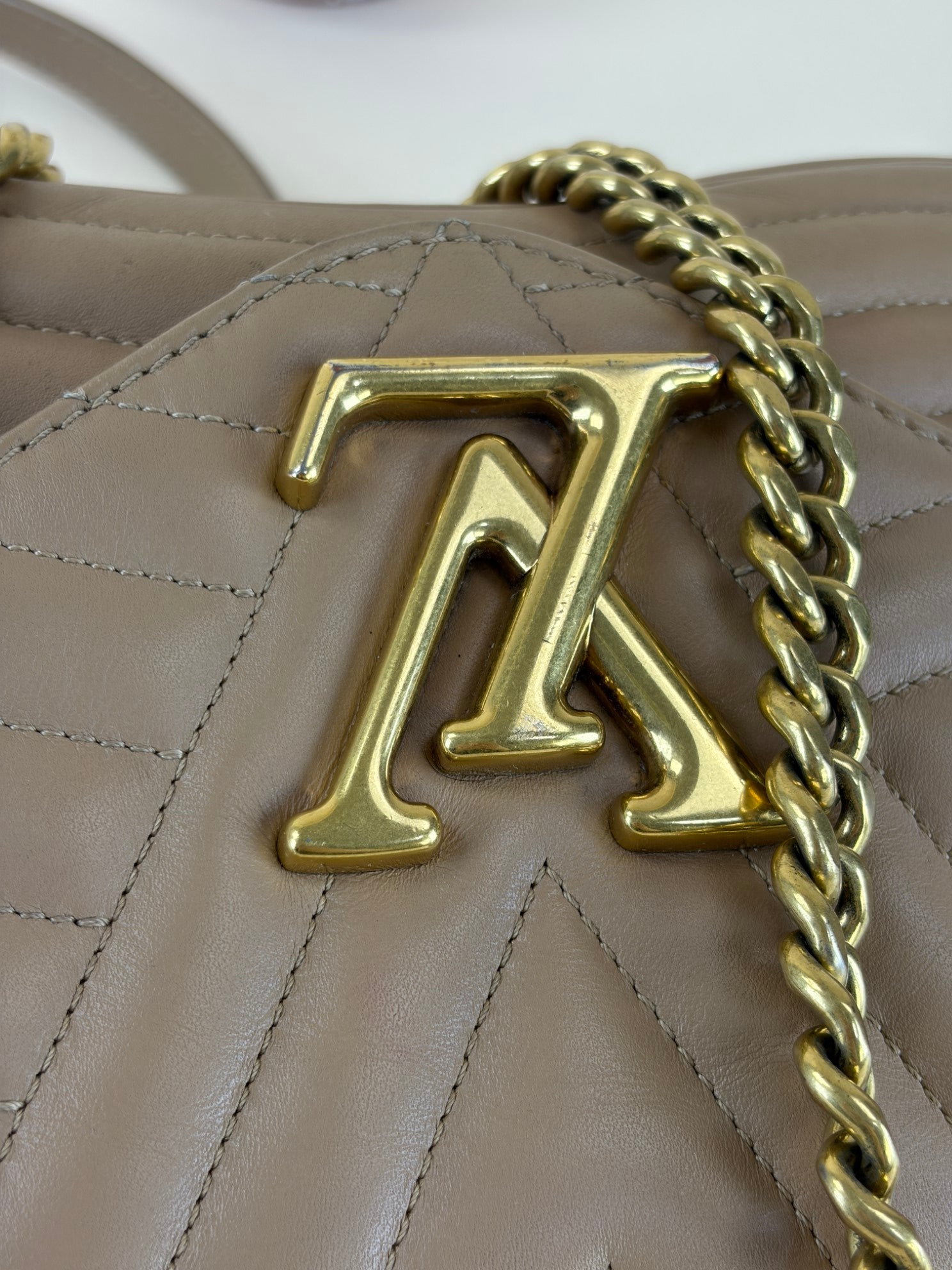 Louis Vuitton Beige New Wave Chain MM Shoulder Bag