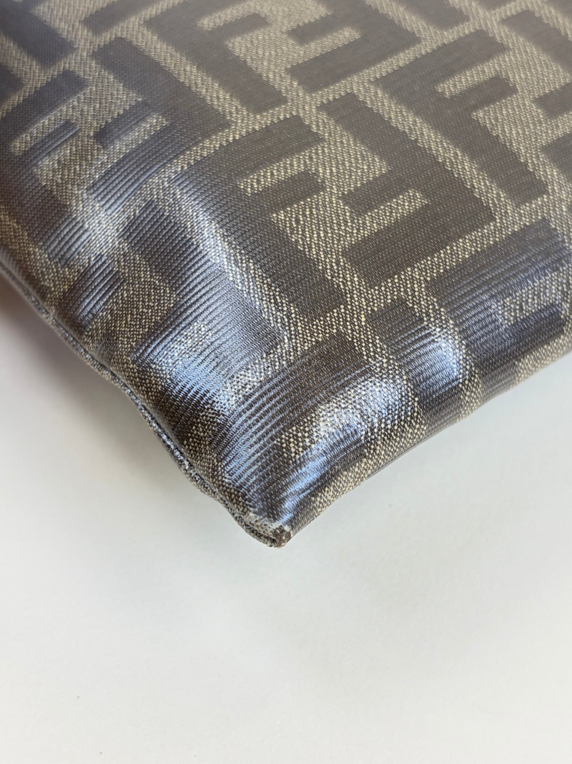 Fendi Brown FF Zip Flat Pouch