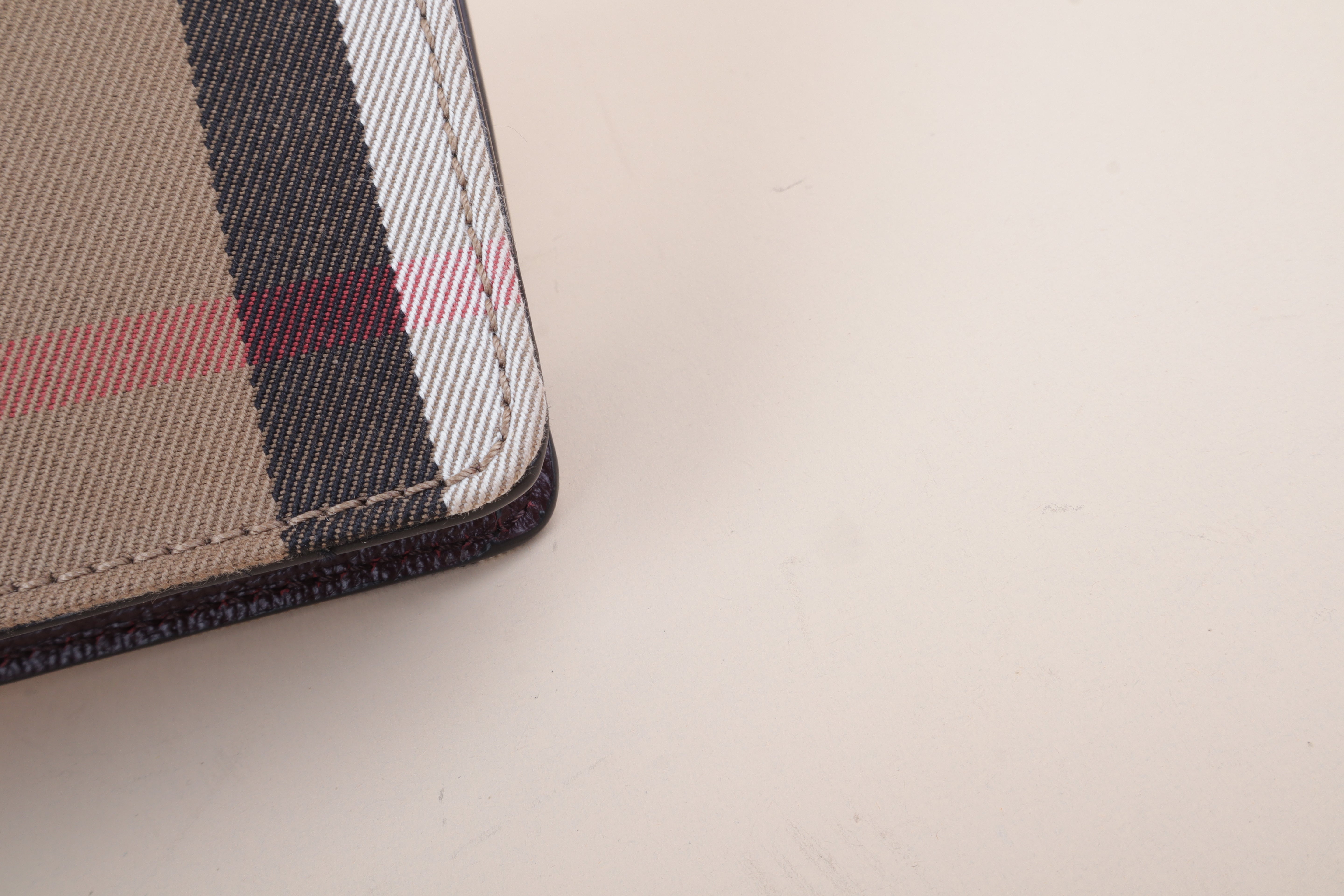Burberry Burgundy House Check Pebbled Hampshire Crossbody Bag