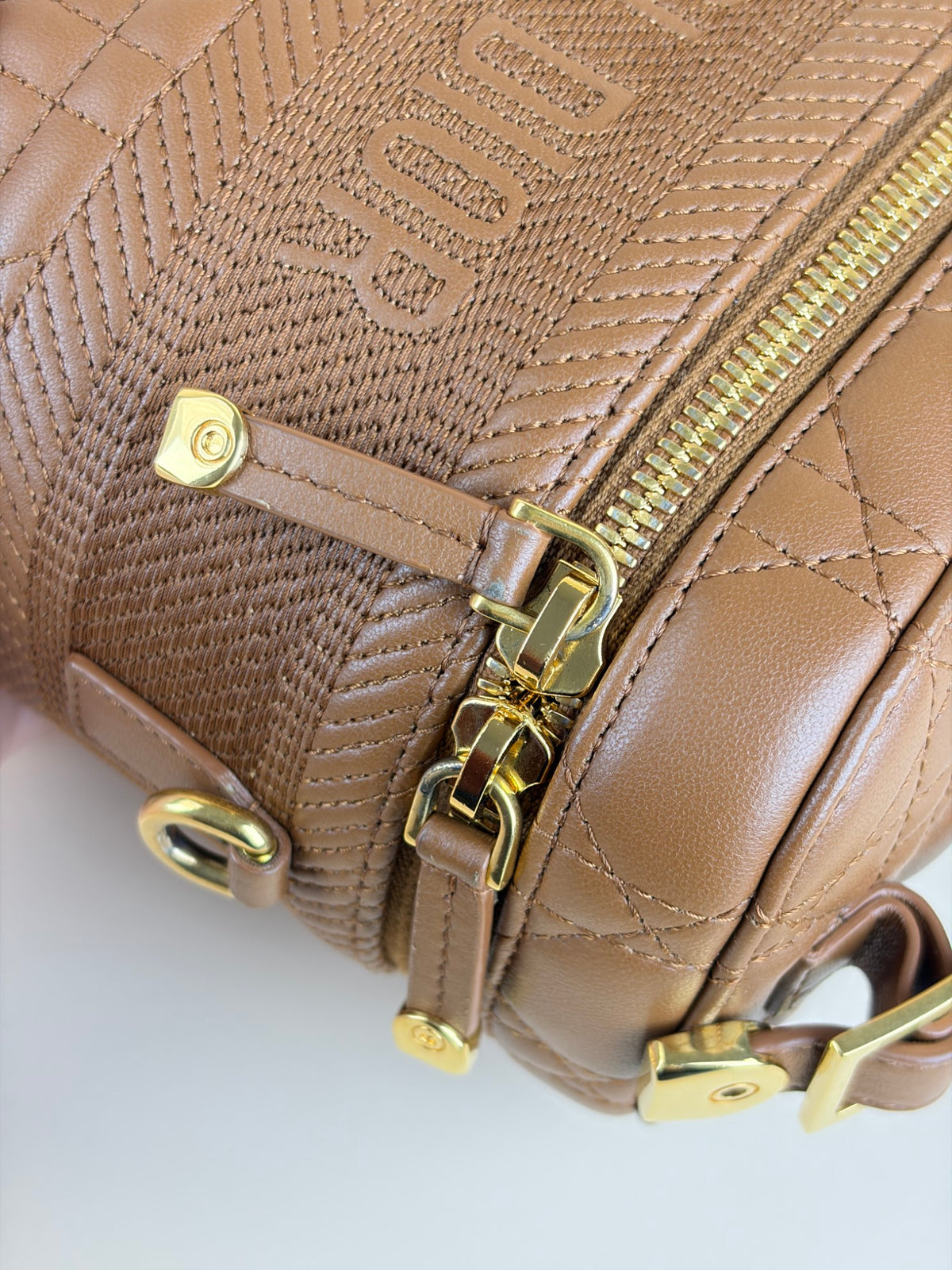 DIOR congnac lambskin cannage small dior travel vanitty case