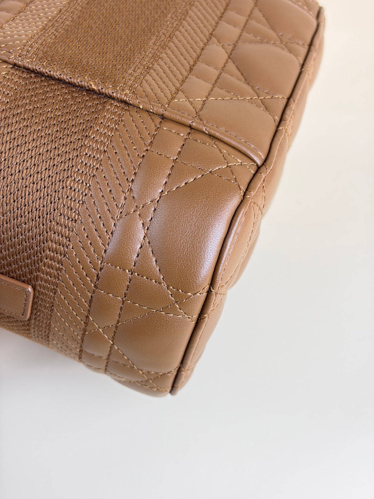 DIOR congnac lambskin cannage small dior travel vanitty case