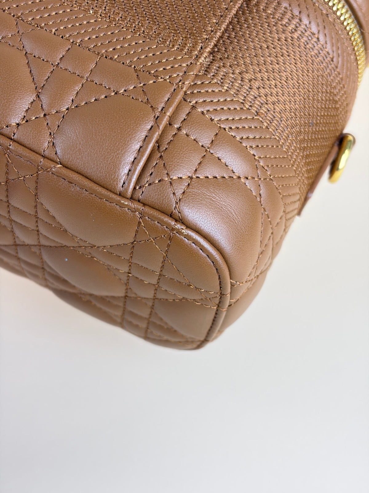 DIOR congnac lambskin cannage small dior travel vanitty case
