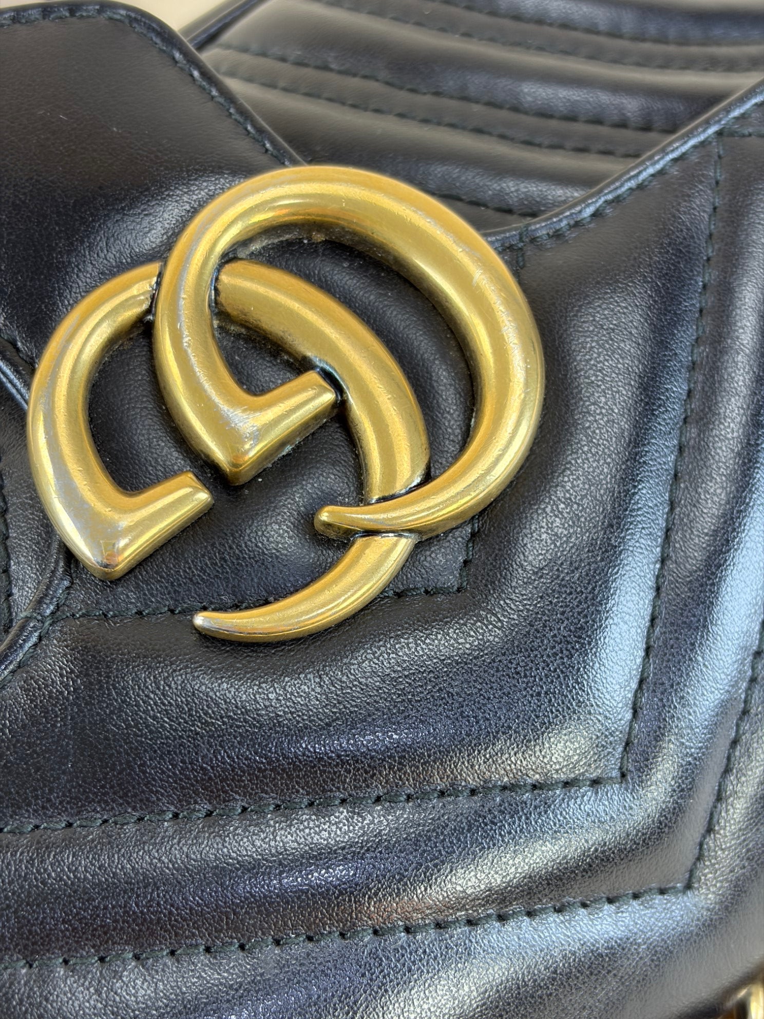 Gucci Black GG Marmont Small Shoulder Bag