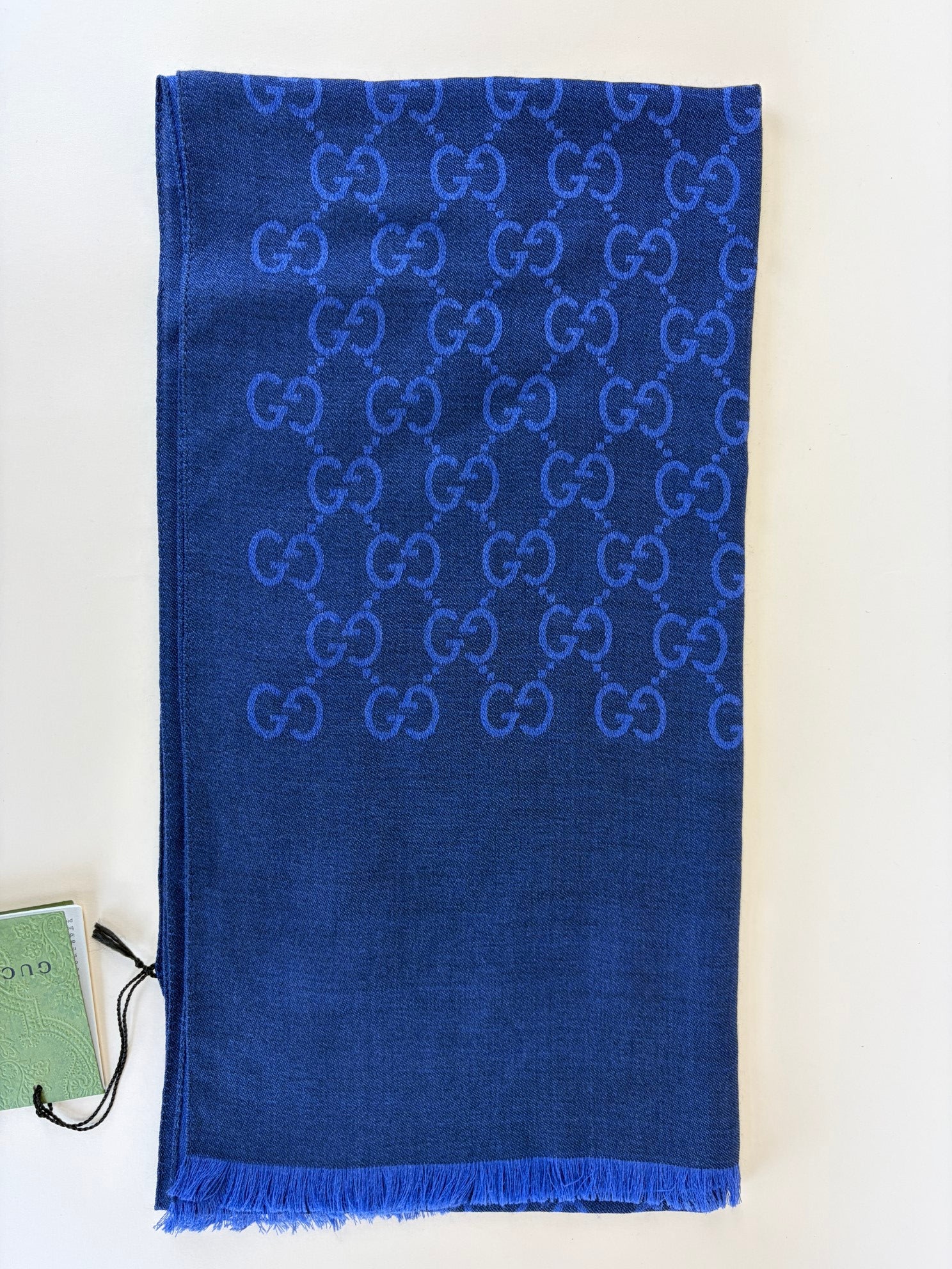 Gucci Blue GG Monogram Scarf