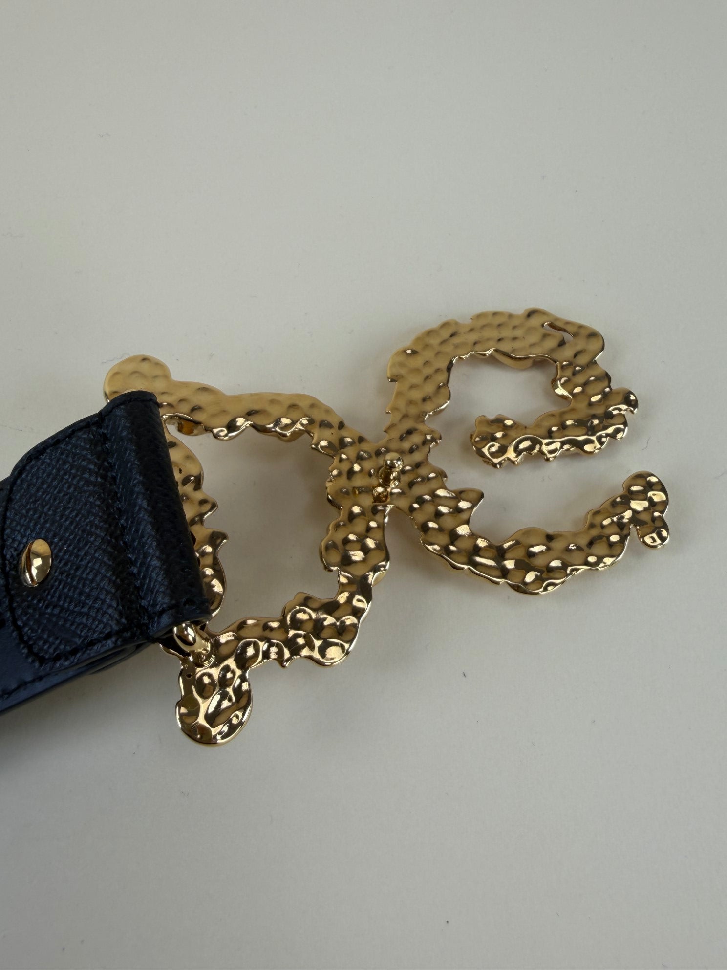 Dolce & Gabbana Black with Baroque DG Logo Buckle Belt