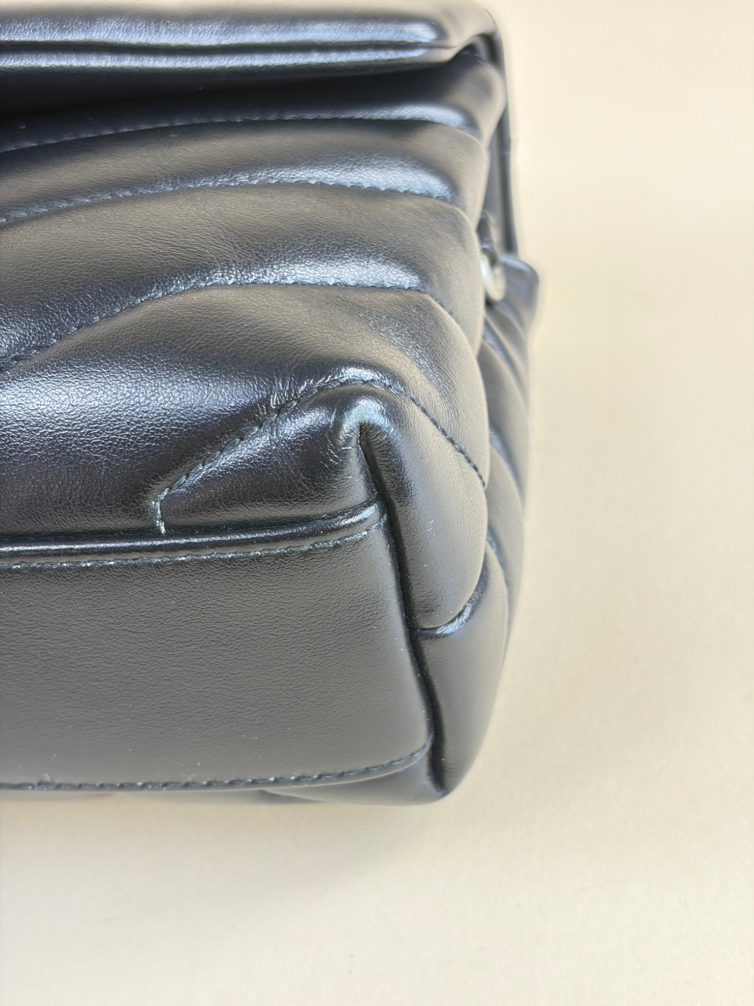 YSL Black Quilted Monogram Crossbody Loulou Toy Bag