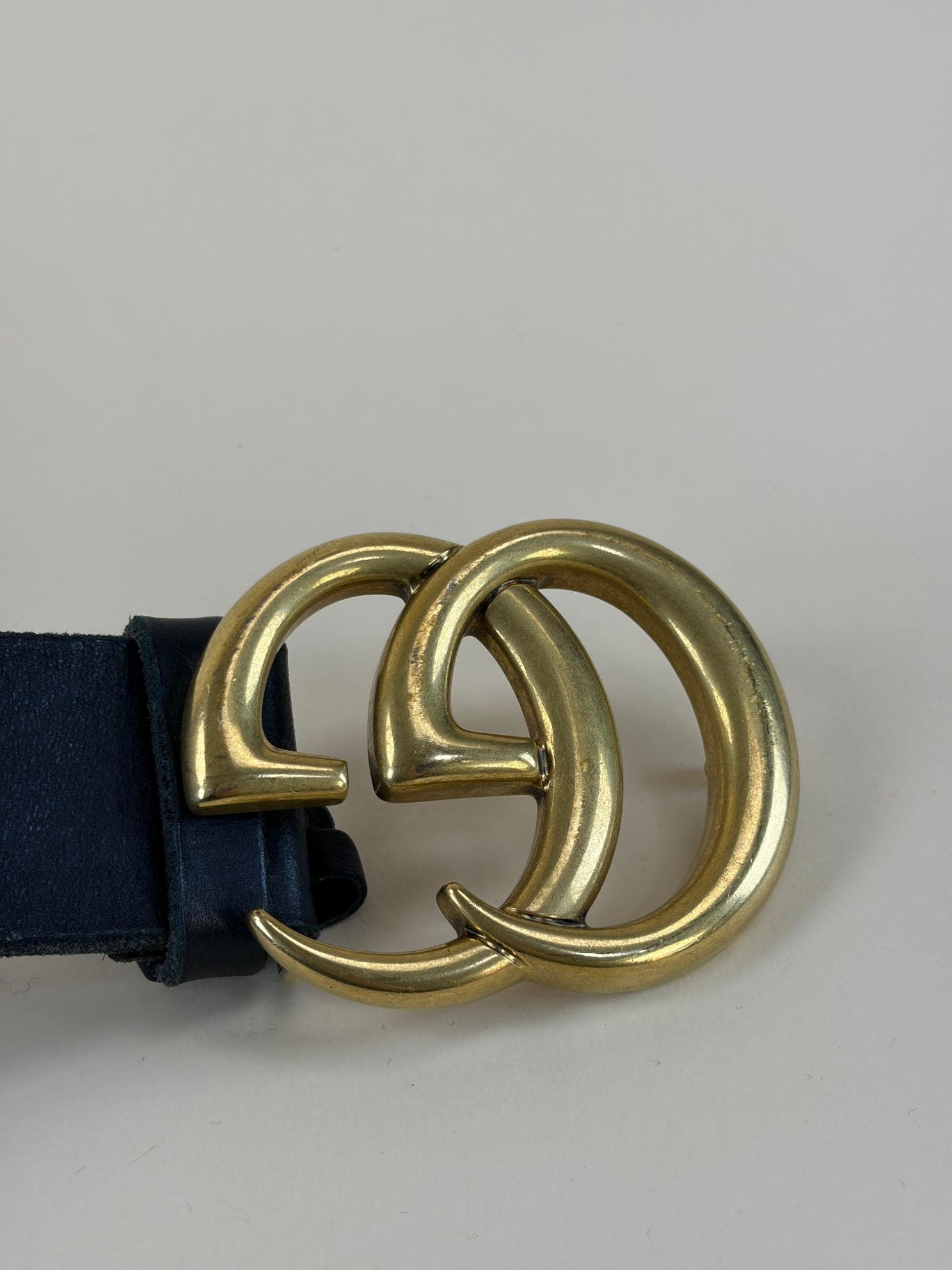 Gucci Black Double G Buckle Marmont Wide Belt 34