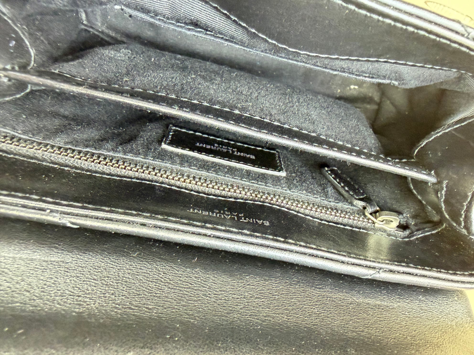 YSL Black Quilted Monogram Crossbody Loulou Toy Bag