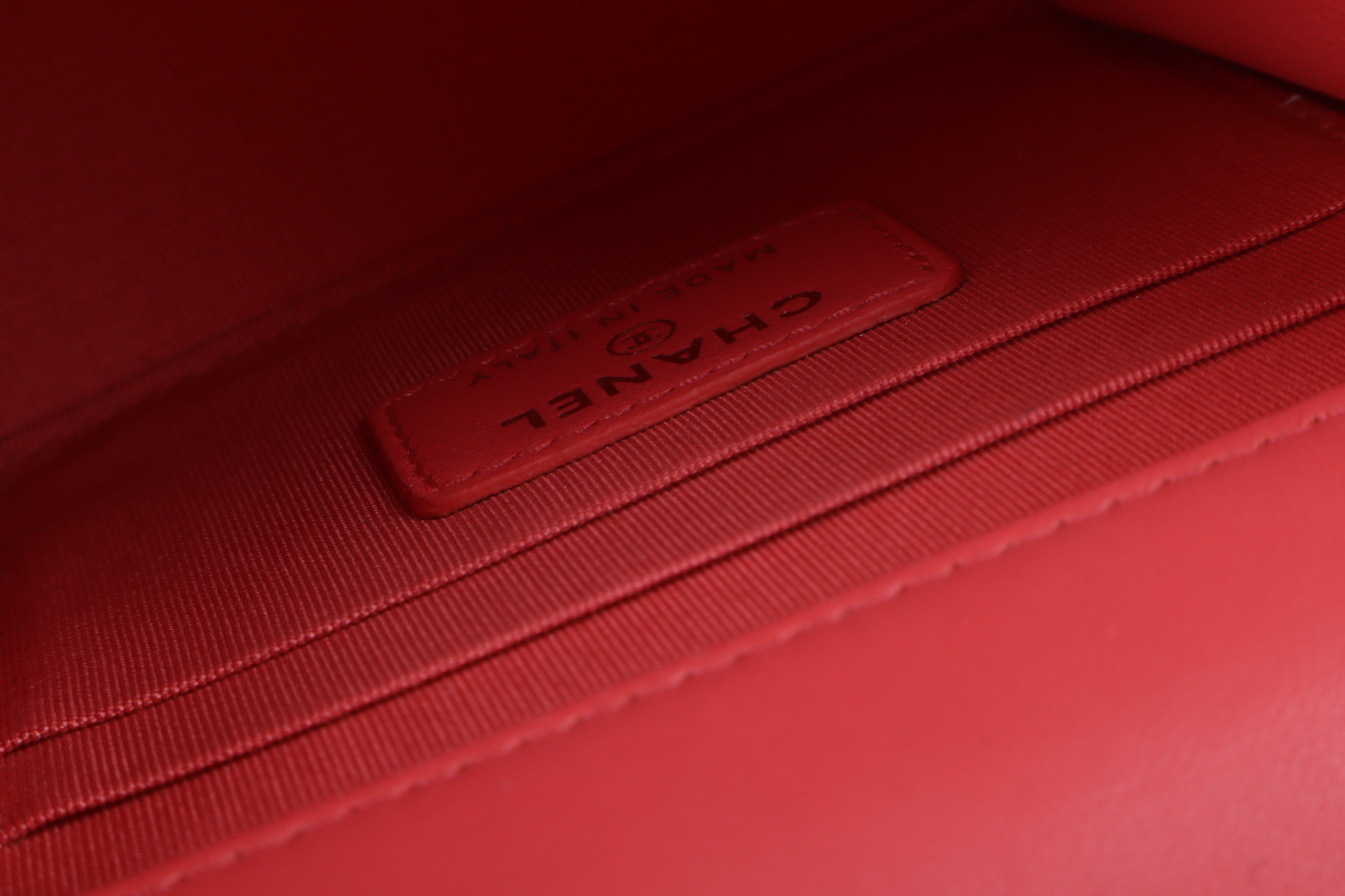 Chanel red CC Mini Trendy Clutch with Chain