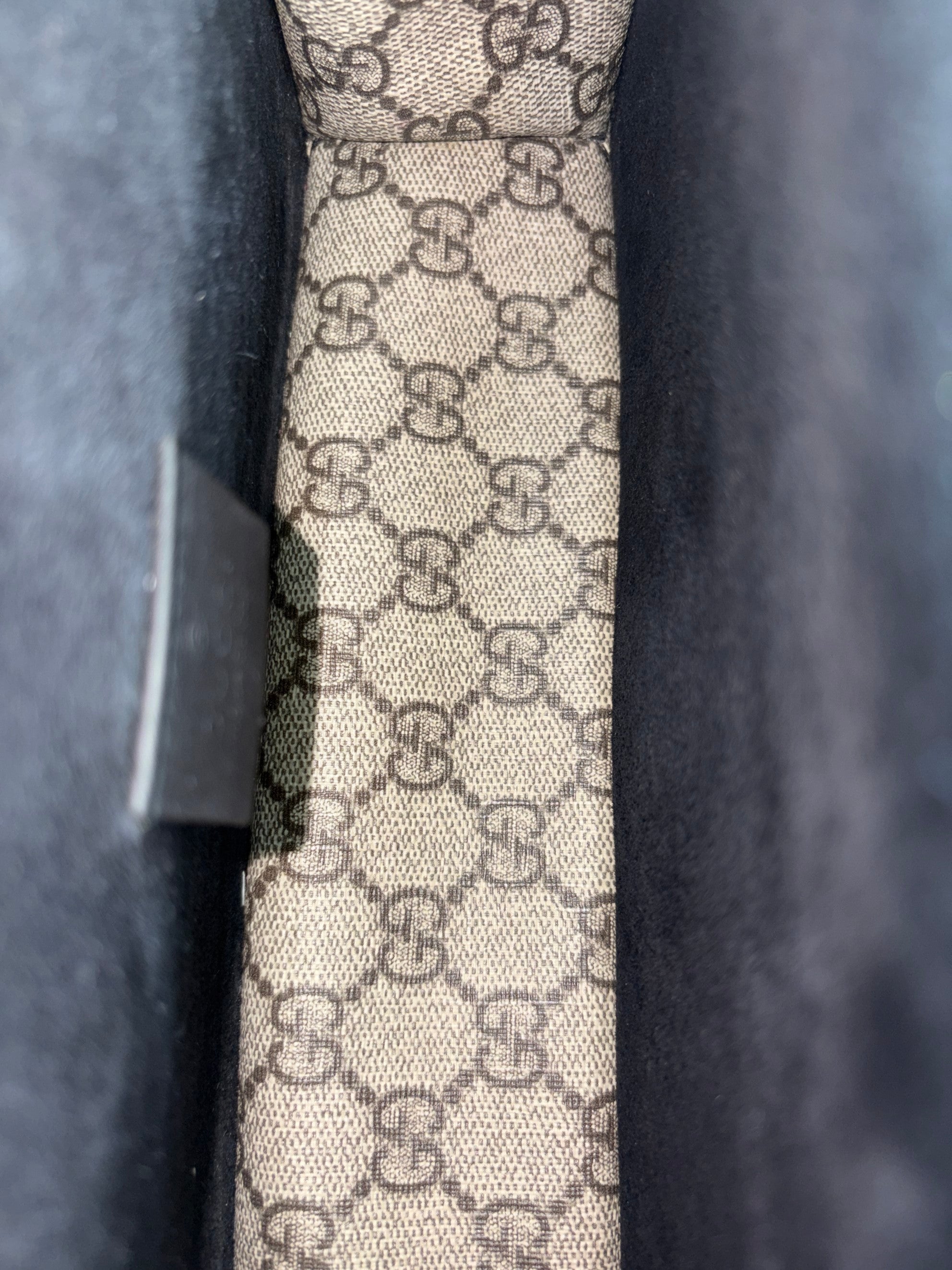Gucci black GG Supreme monogram crystal small Dionysus