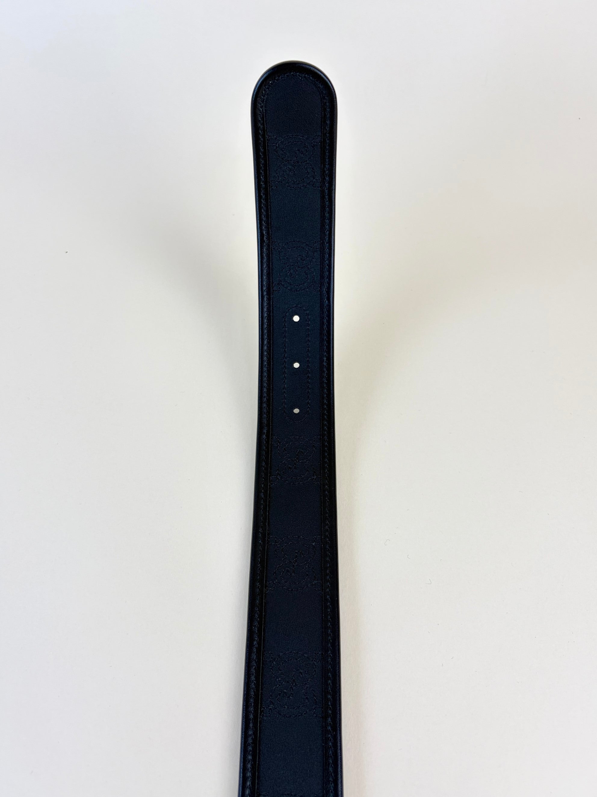 GUCCI black calfskin gg matelassé Marmont 40 mm belt