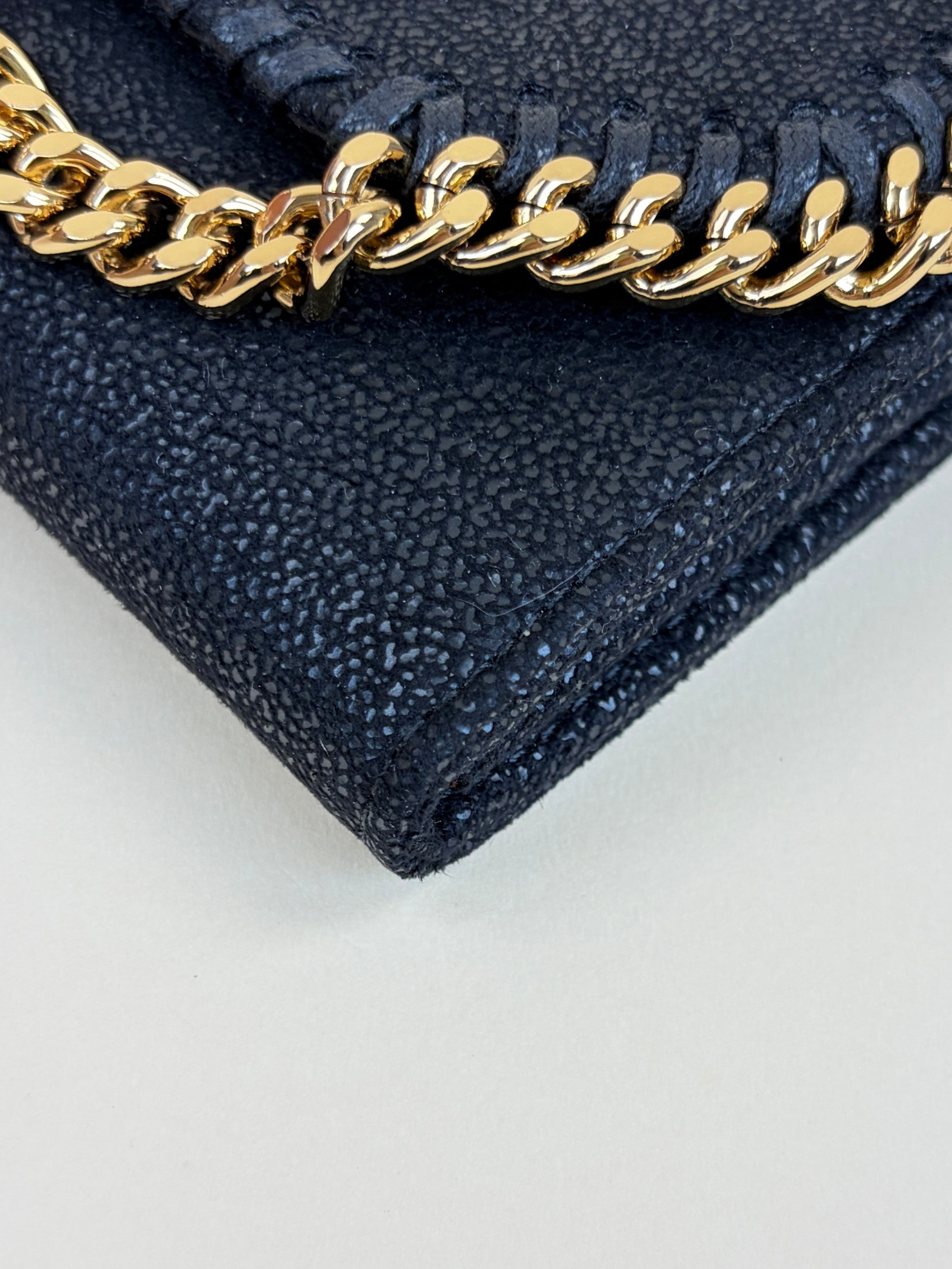Stella Mccartney Black Falabella Chain Link Wallet