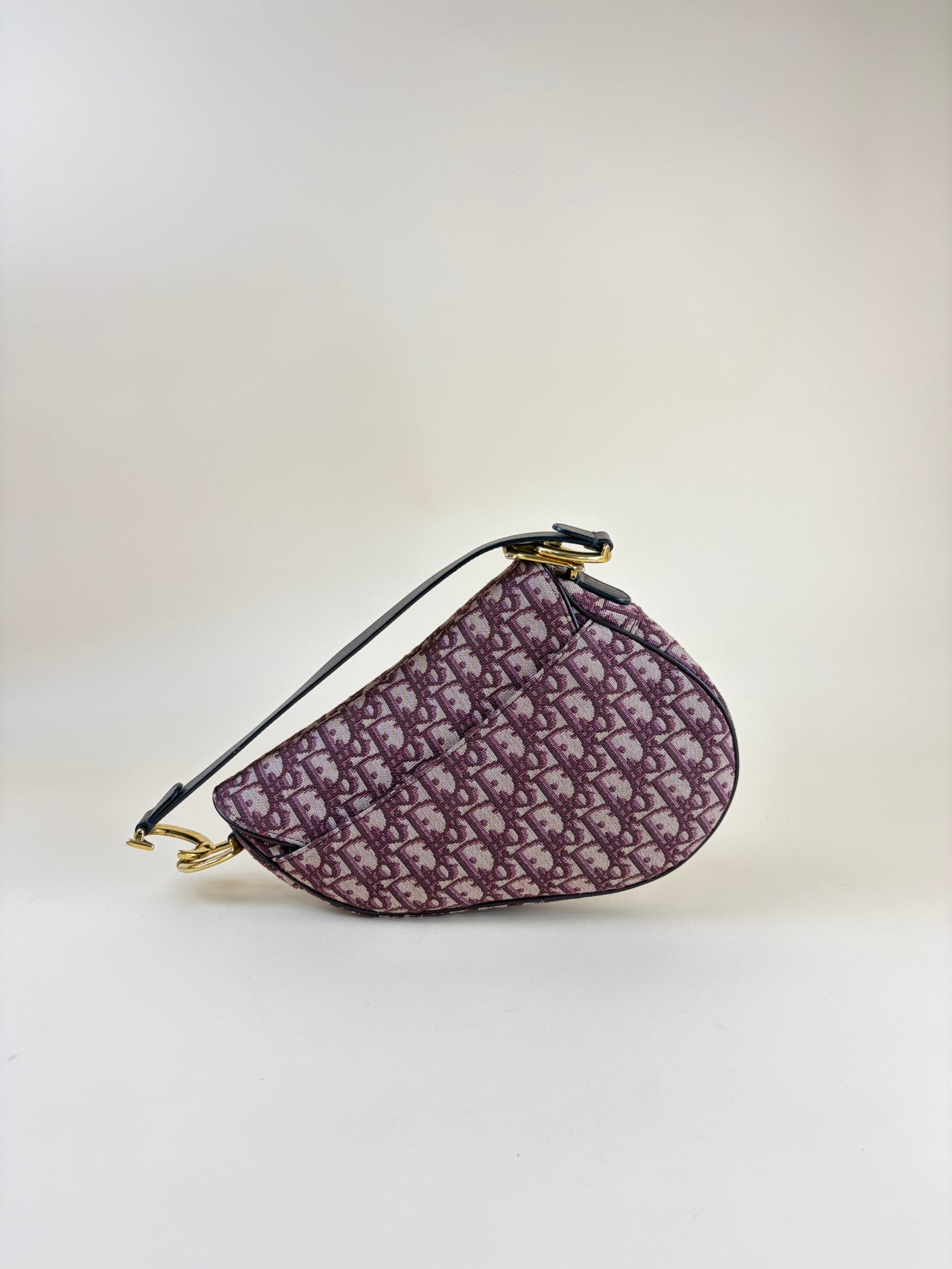 Christian Dior medium saddle burgundy oblique