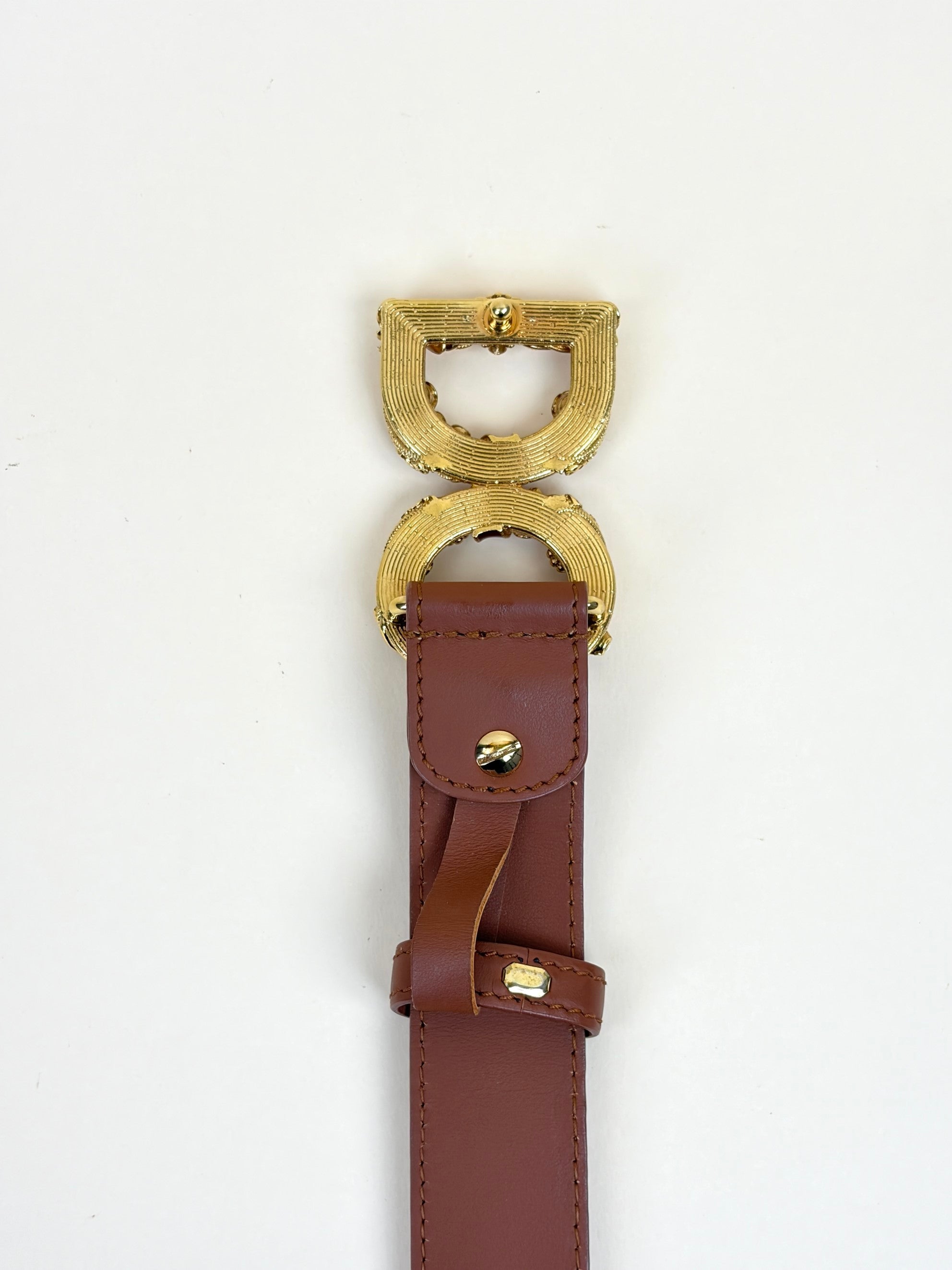Dolce & Gabbana Camel DG Amore Logo Buckle Belt