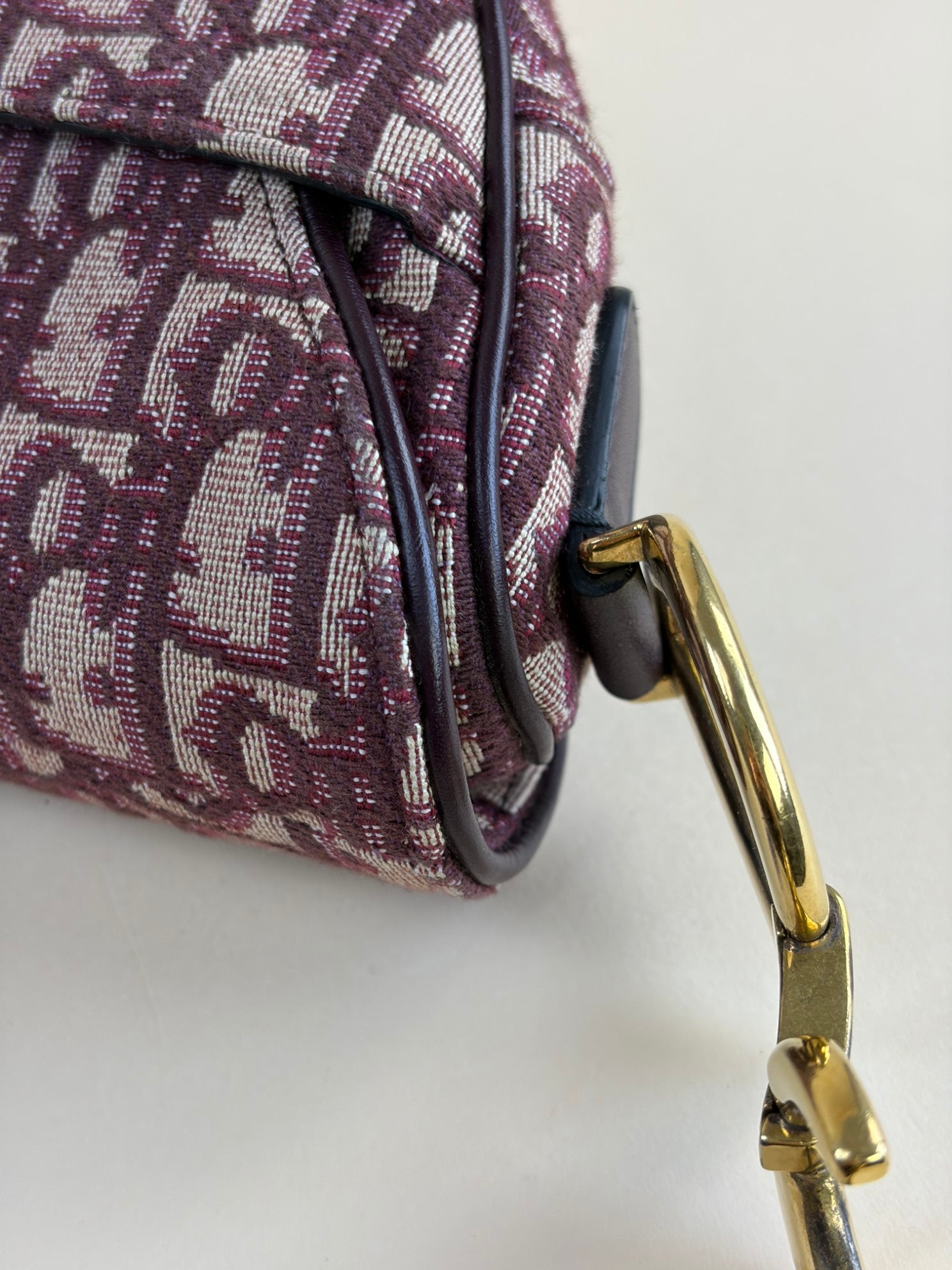 Christian Dior medium saddle burgundy oblique