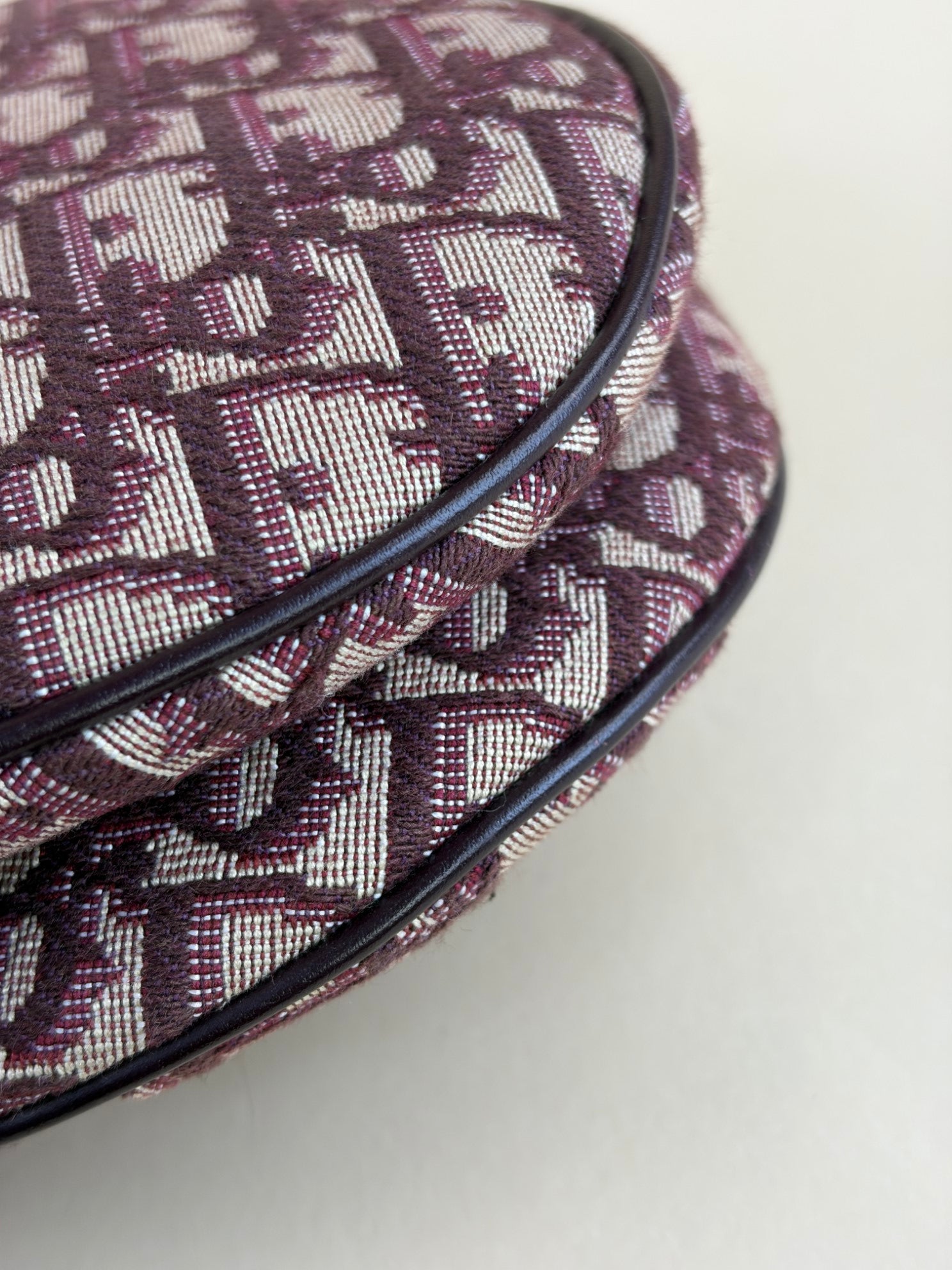 Christian Dior medium saddle burgundy oblique