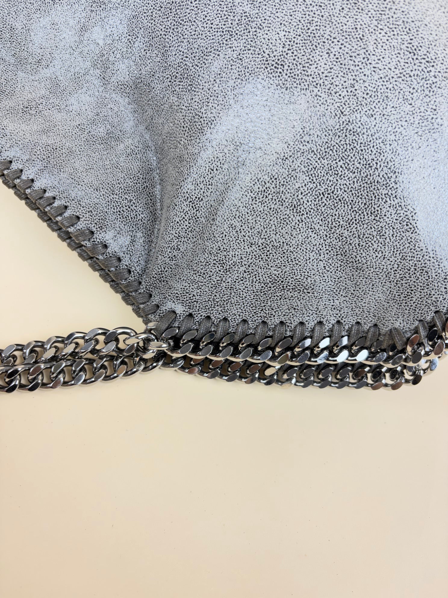 Stella Mccartney Grey Falabella Fold Over Tote Bag