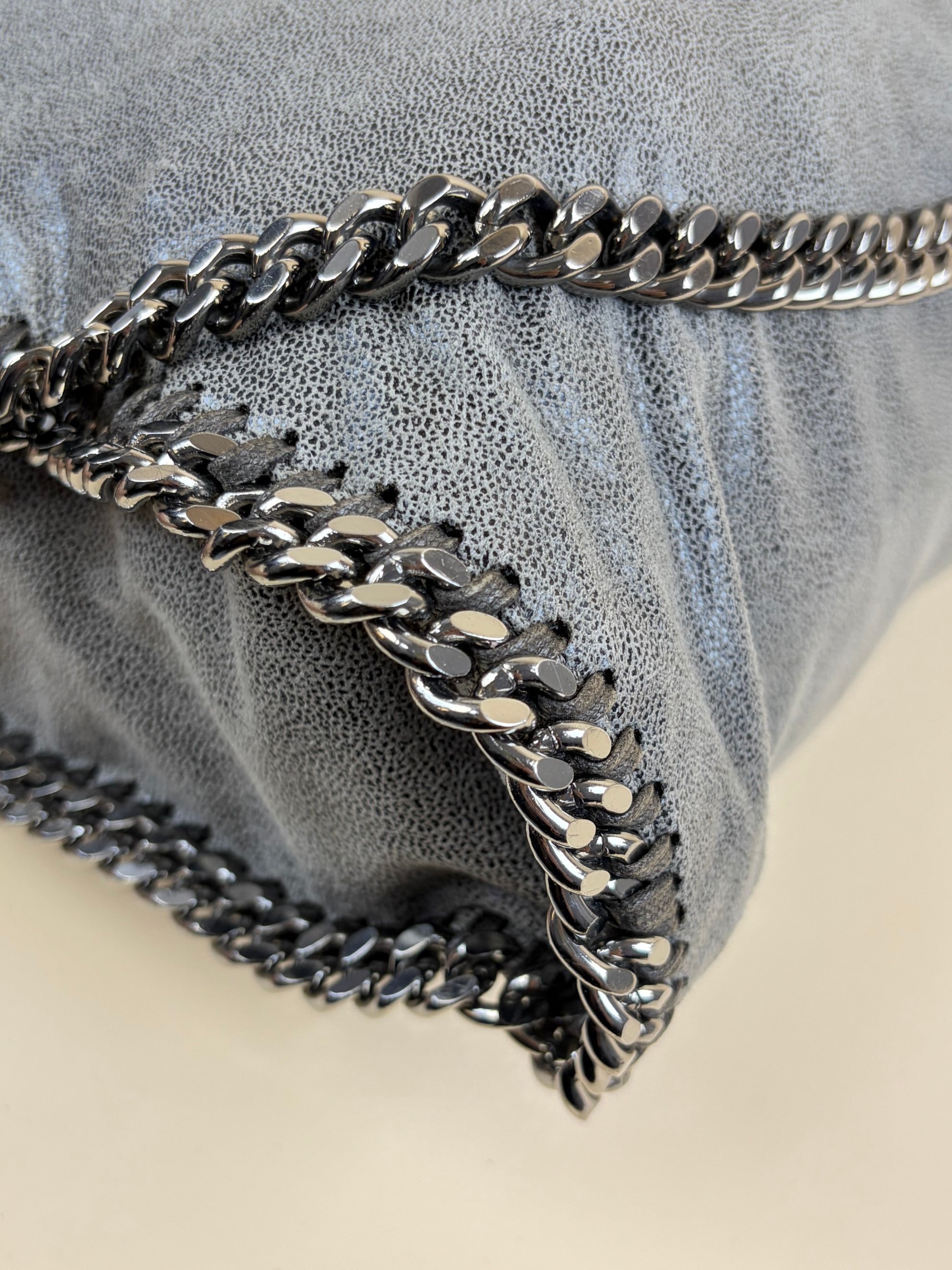 Stella Mccartney Grey Falabella Fold Over Tote Bag