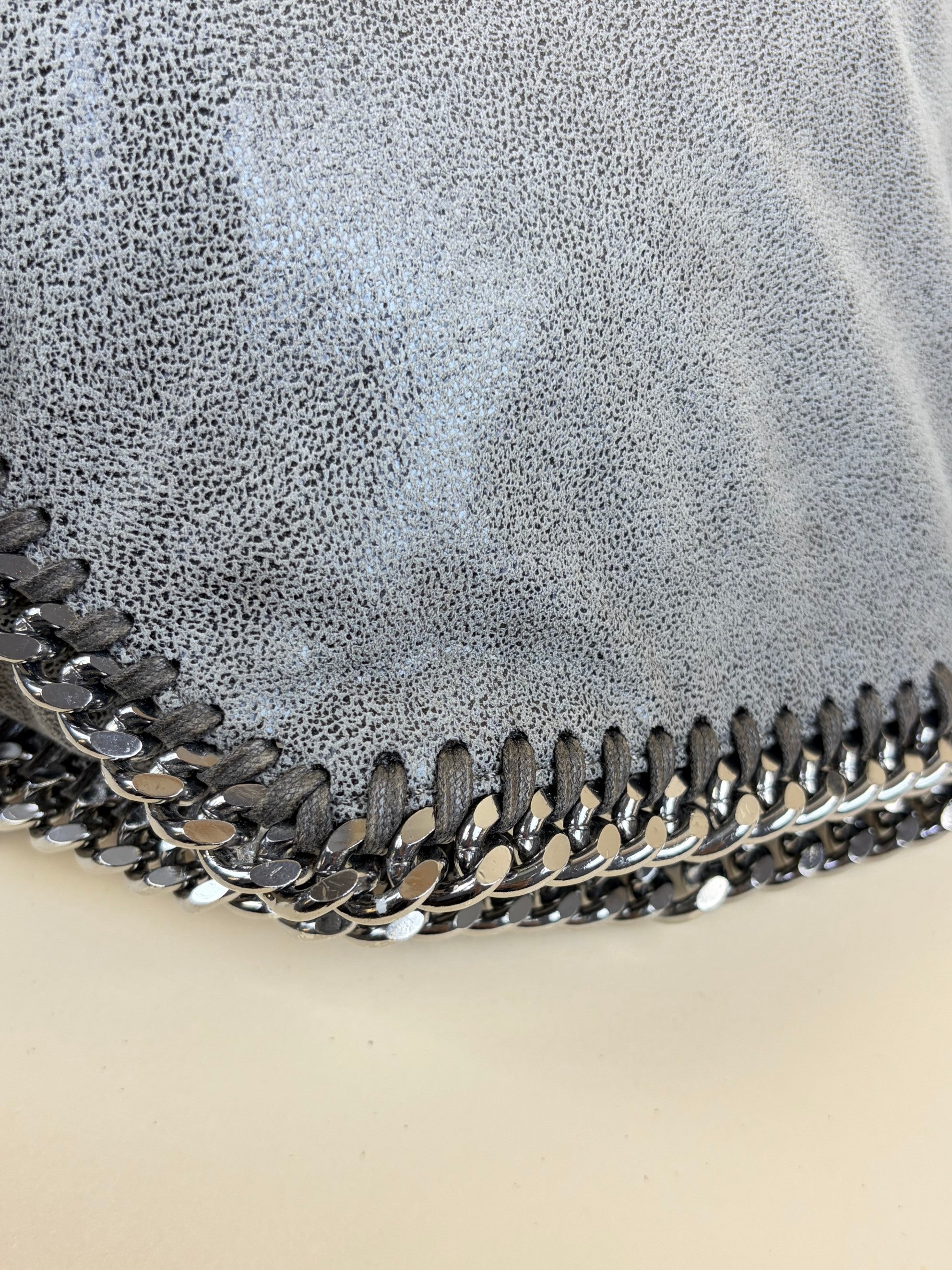 Stella Mccartney Grey Falabella Fold Over Tote Bag