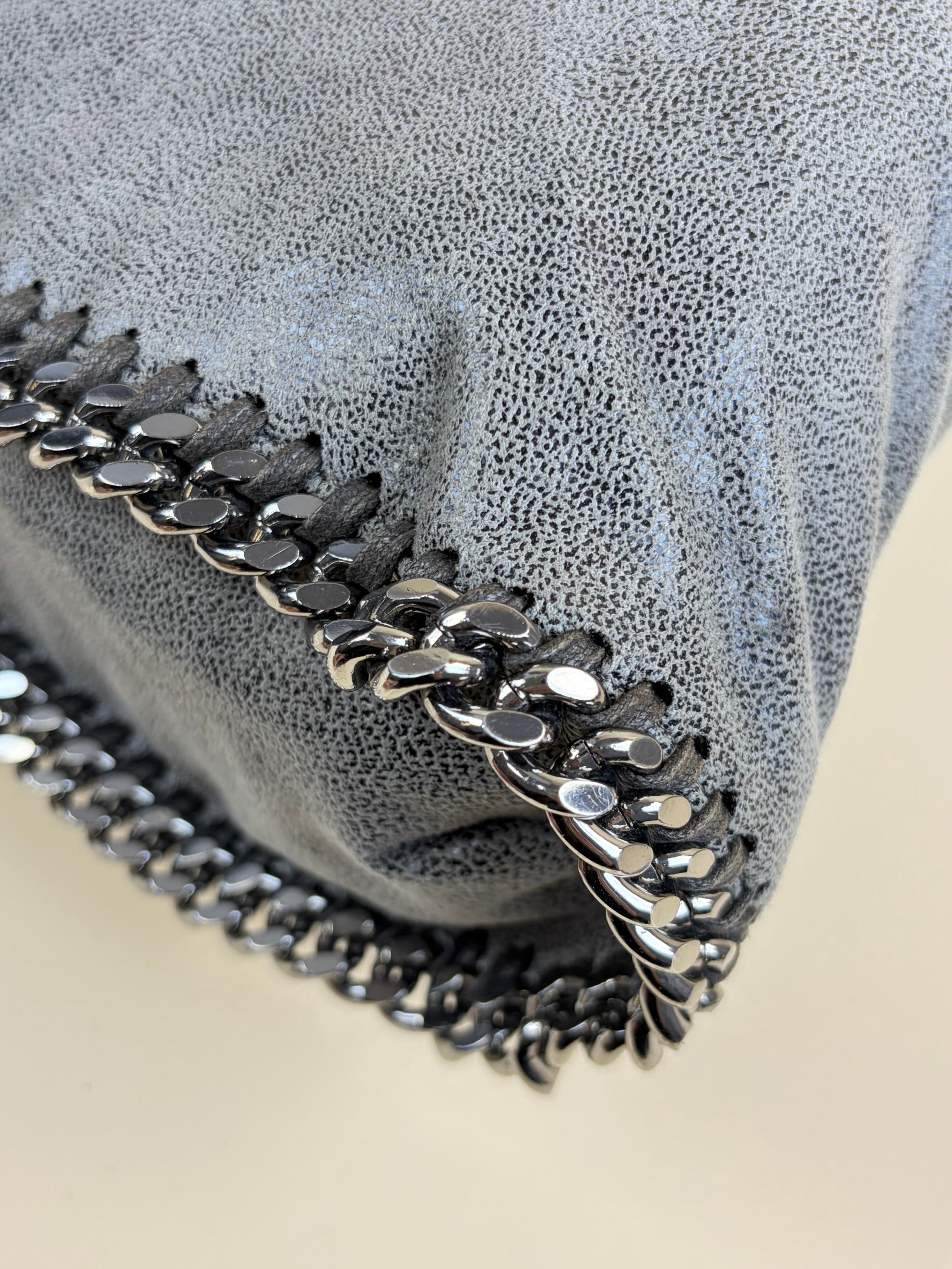Stella Mccartney Grey Falabella Fold Over Tote Bag