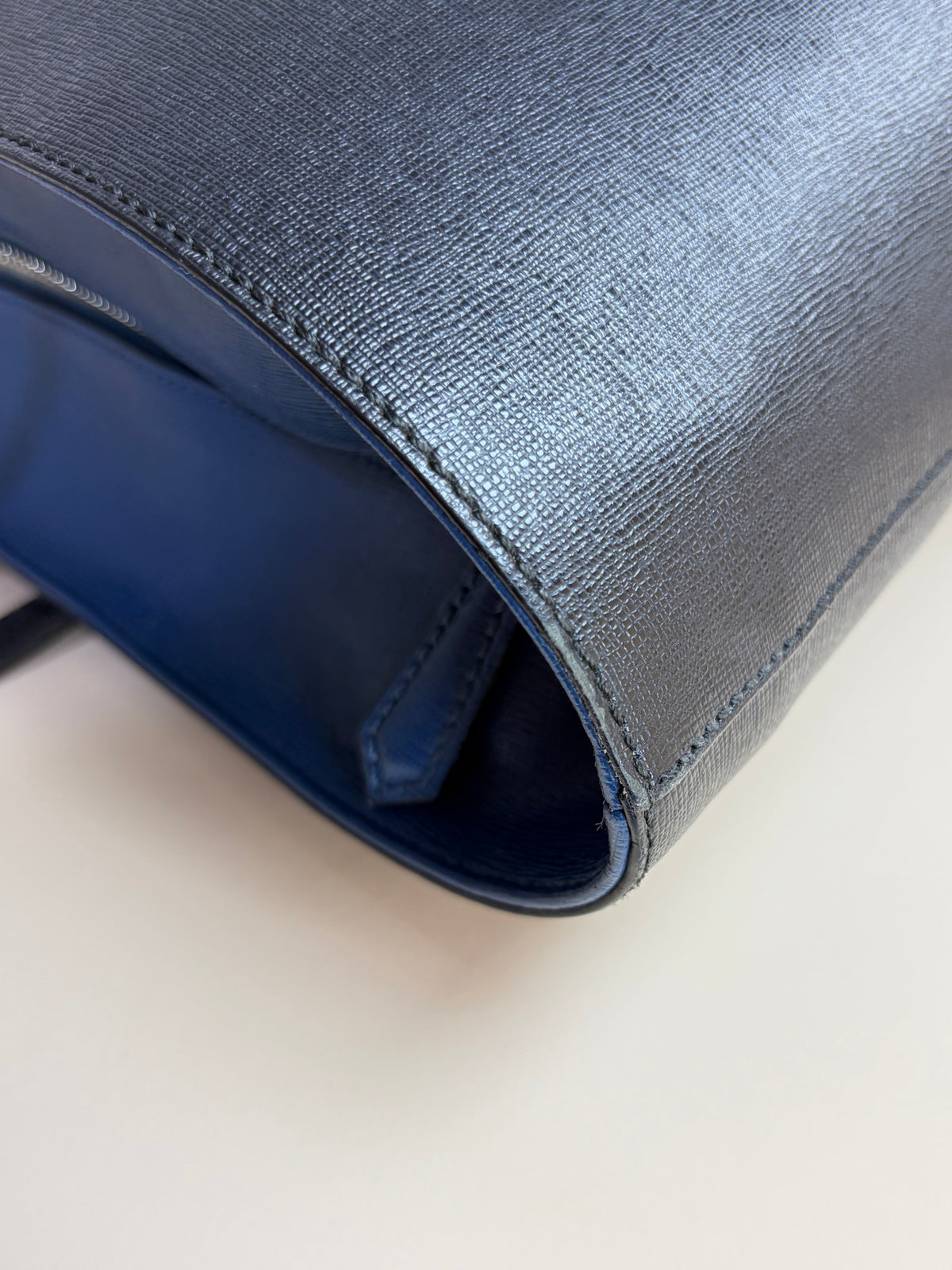 Fendi black vitello elite leather monster roll bag