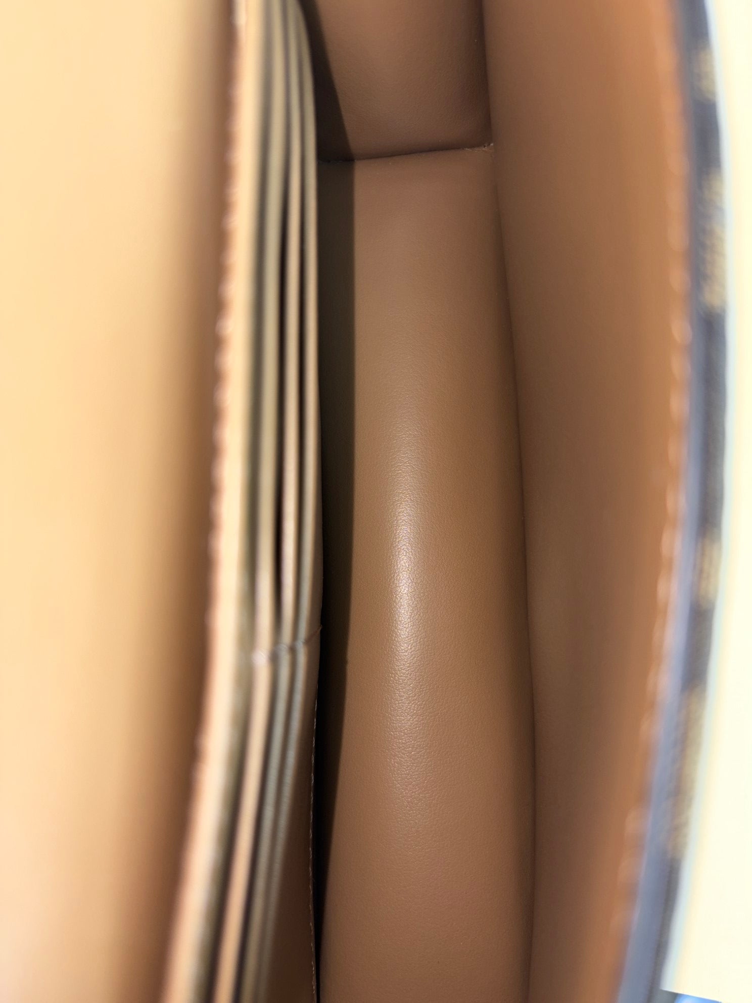 Fendi brown ff fabric wallet on chain baguette