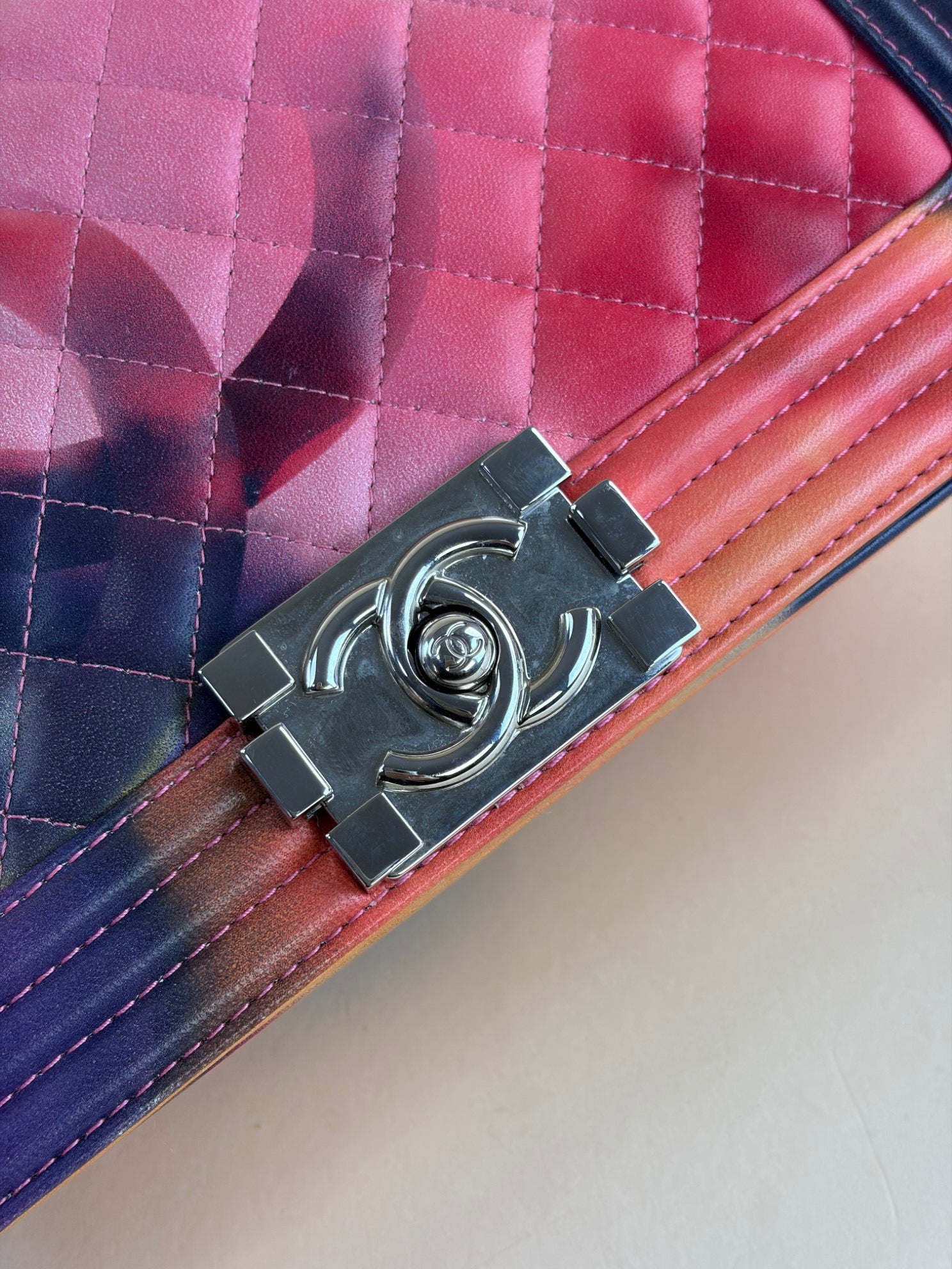 Chanel  BOY LIMITTED EDITTION PRINTED LAMBSKIN FLOWER CHAIN