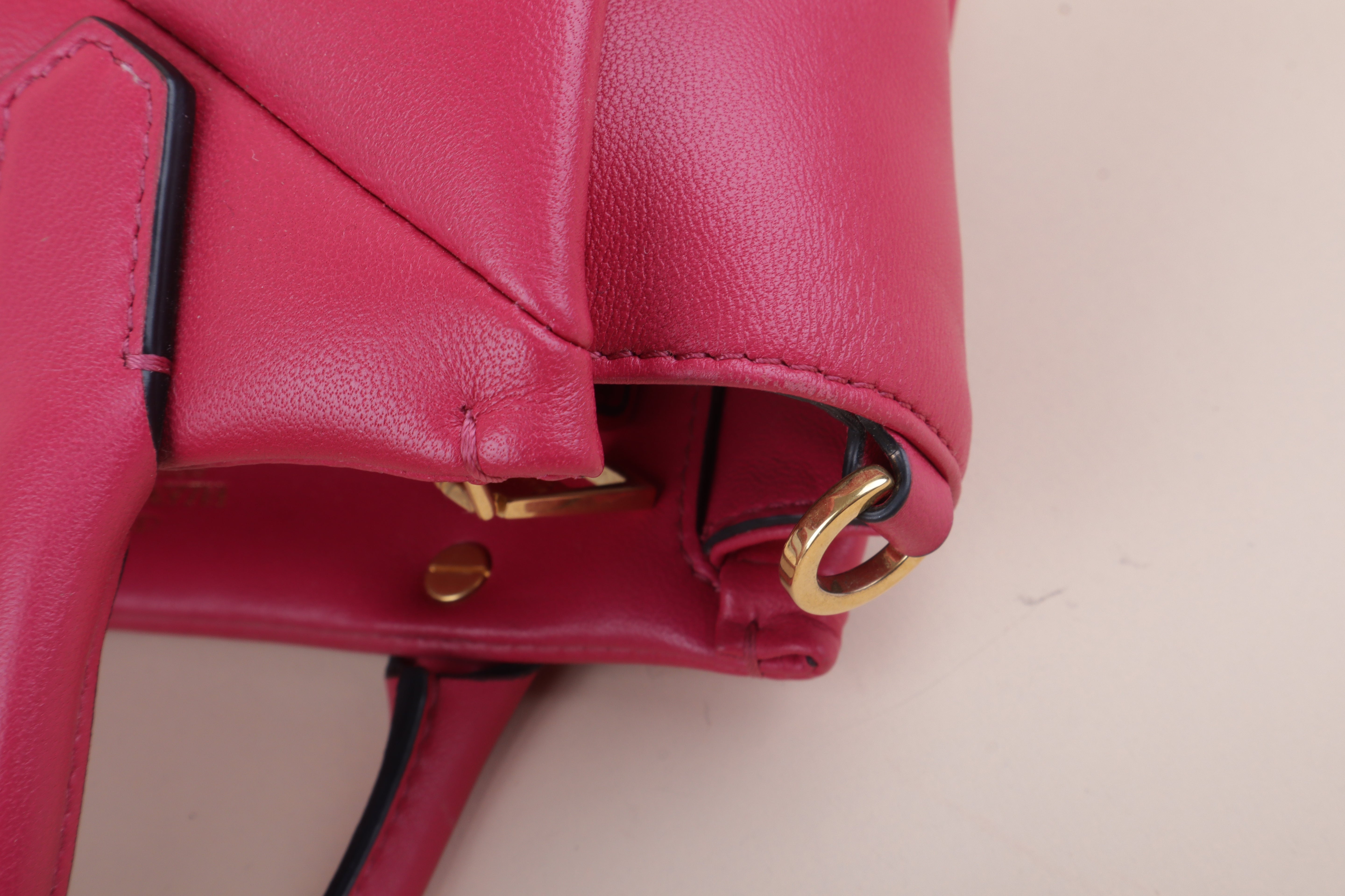 Valentino pink Lambskin Leather One Stud Crossbody Tote Bag