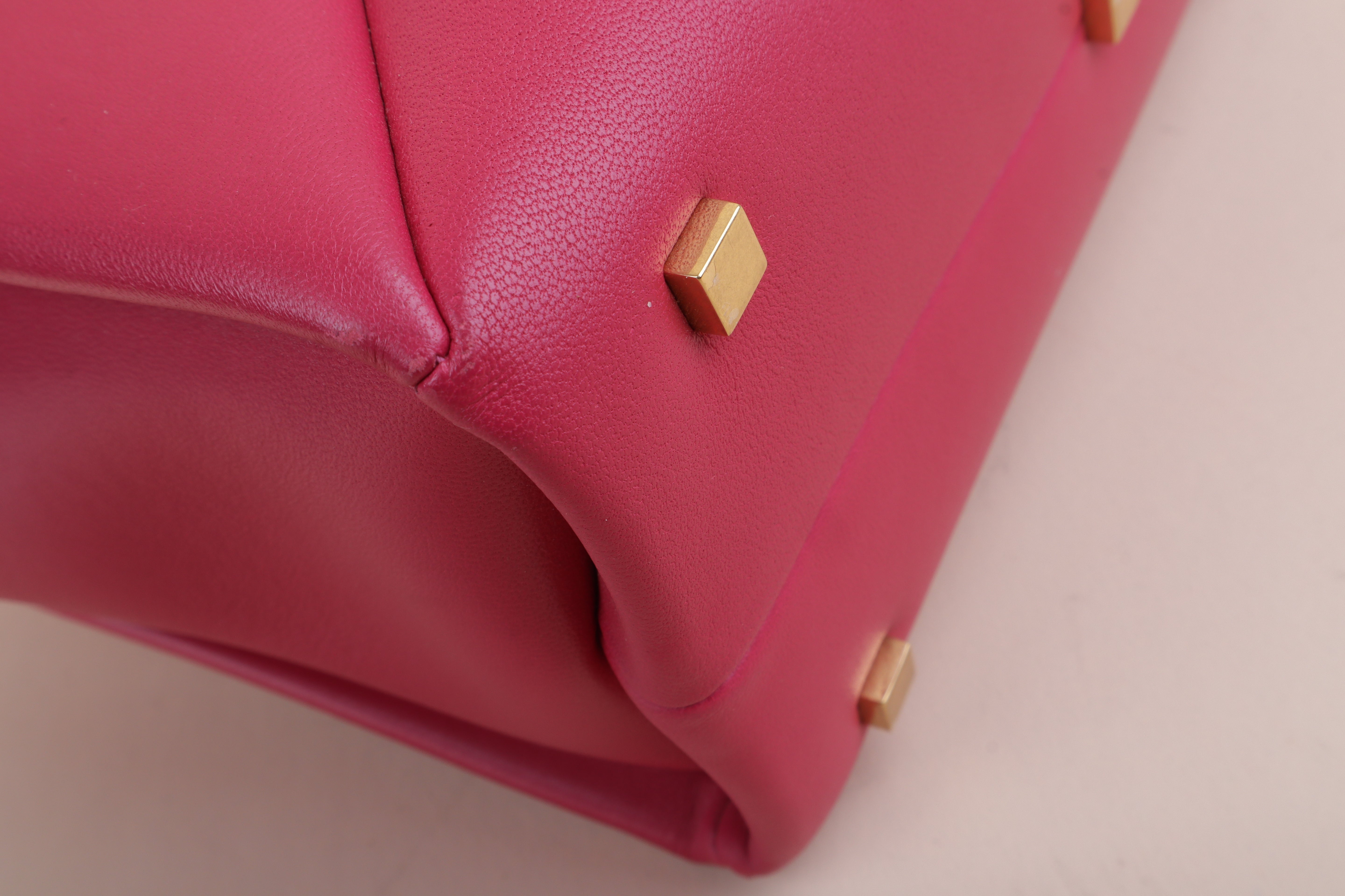 Valentino pink Lambskin Leather One Stud Crossbody Tote Bag