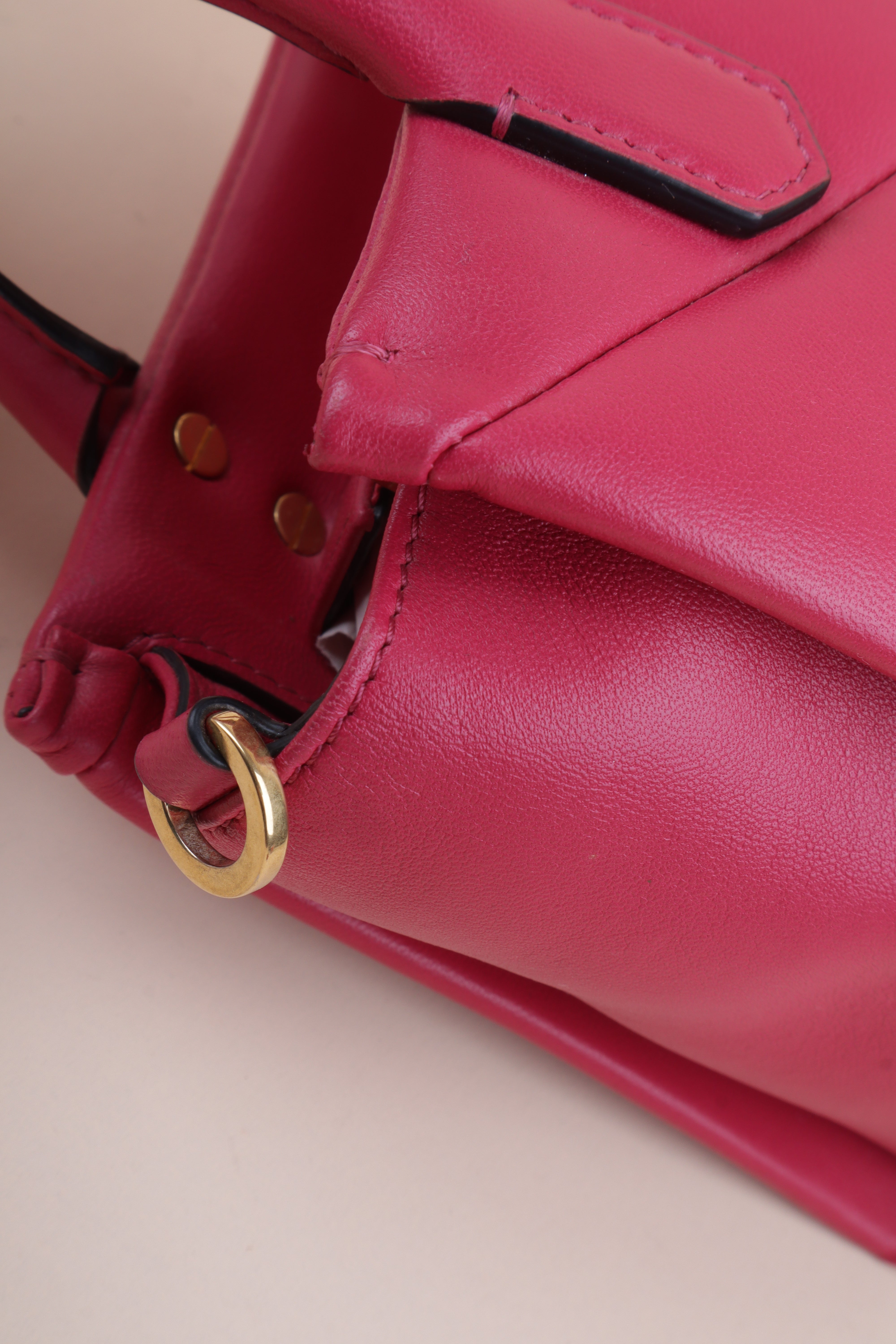 Valentino pink Lambskin Leather One Stud Crossbody Tote Bag