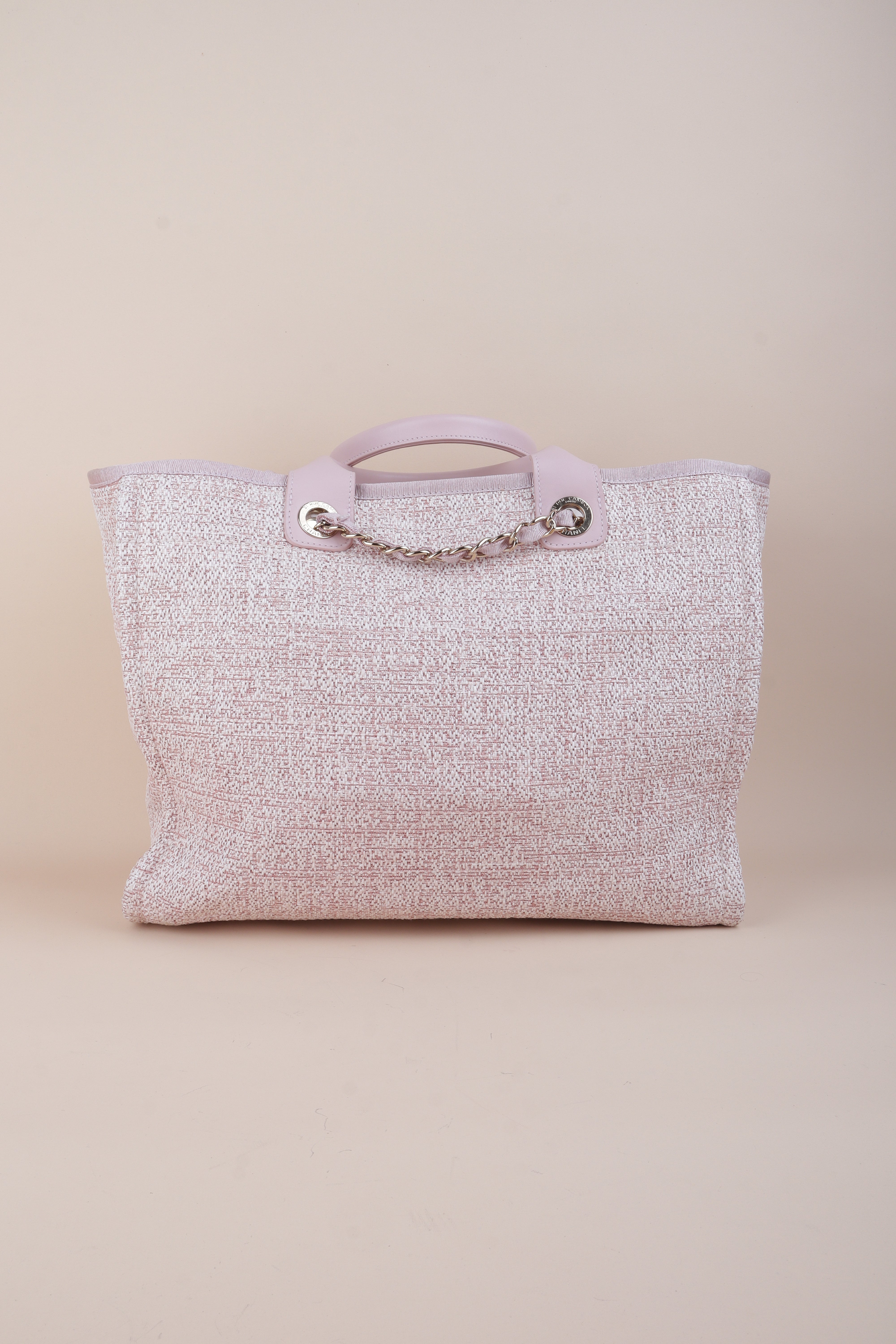 Chanel pink Deauville Tote Lurex Boucle Medium Bag