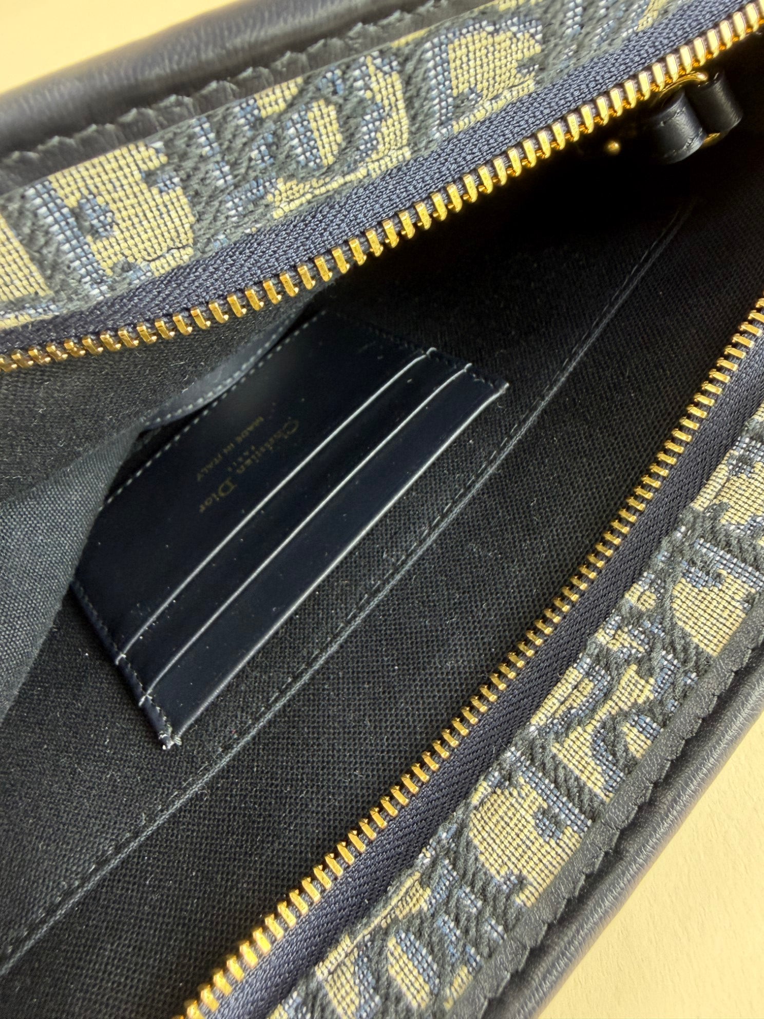 Dior blue Montaigne pouch clutch