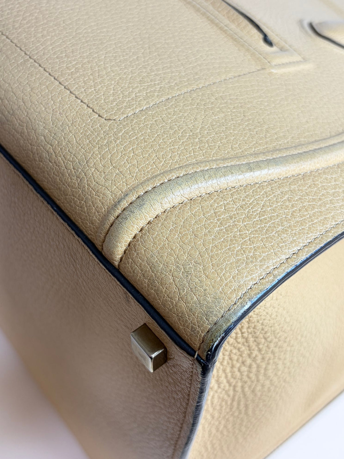 Celine dark beige grain ed calfskin medium phantom luggage tote bag