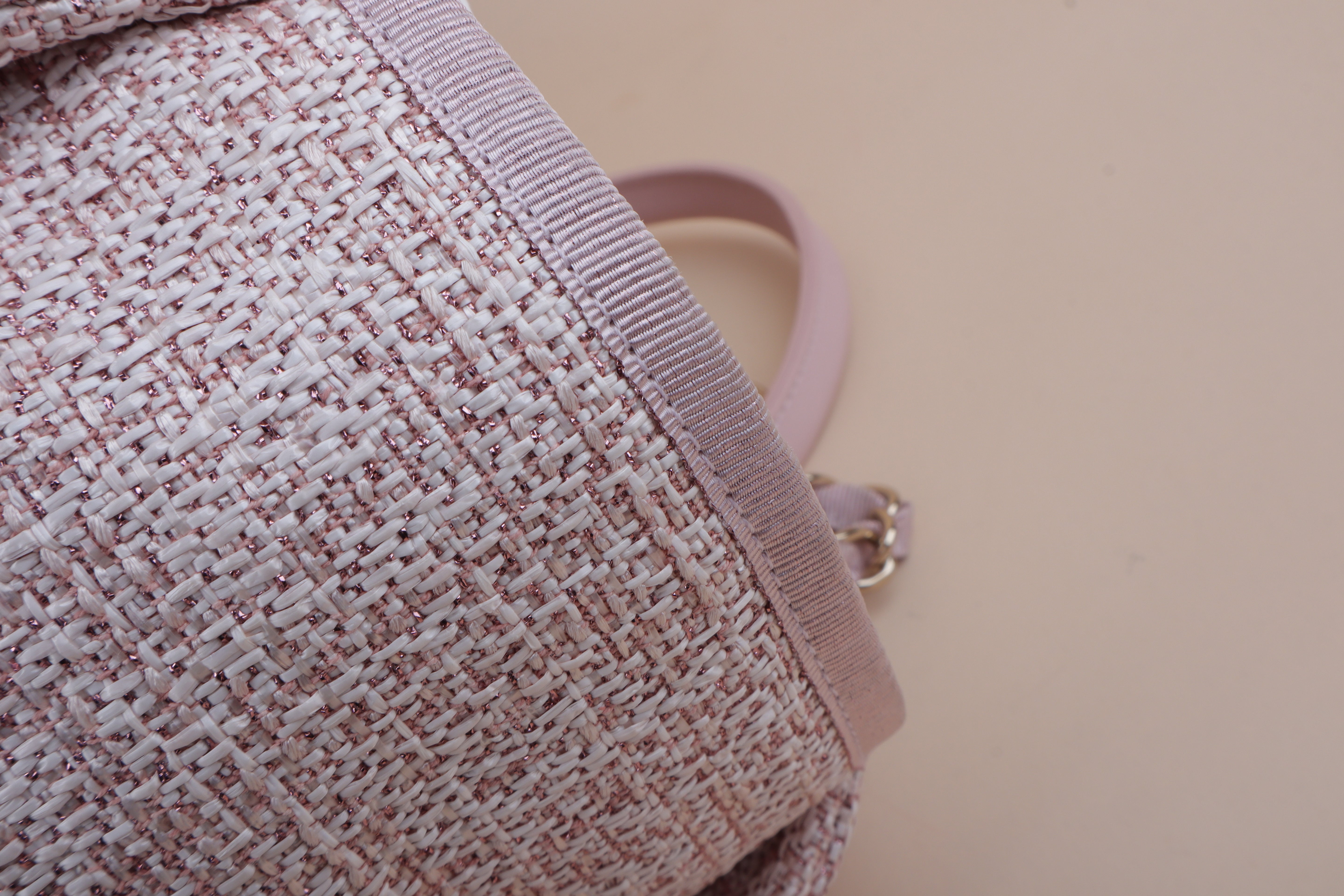 Chanel pink Deauville Tote Lurex Boucle Medium Bag