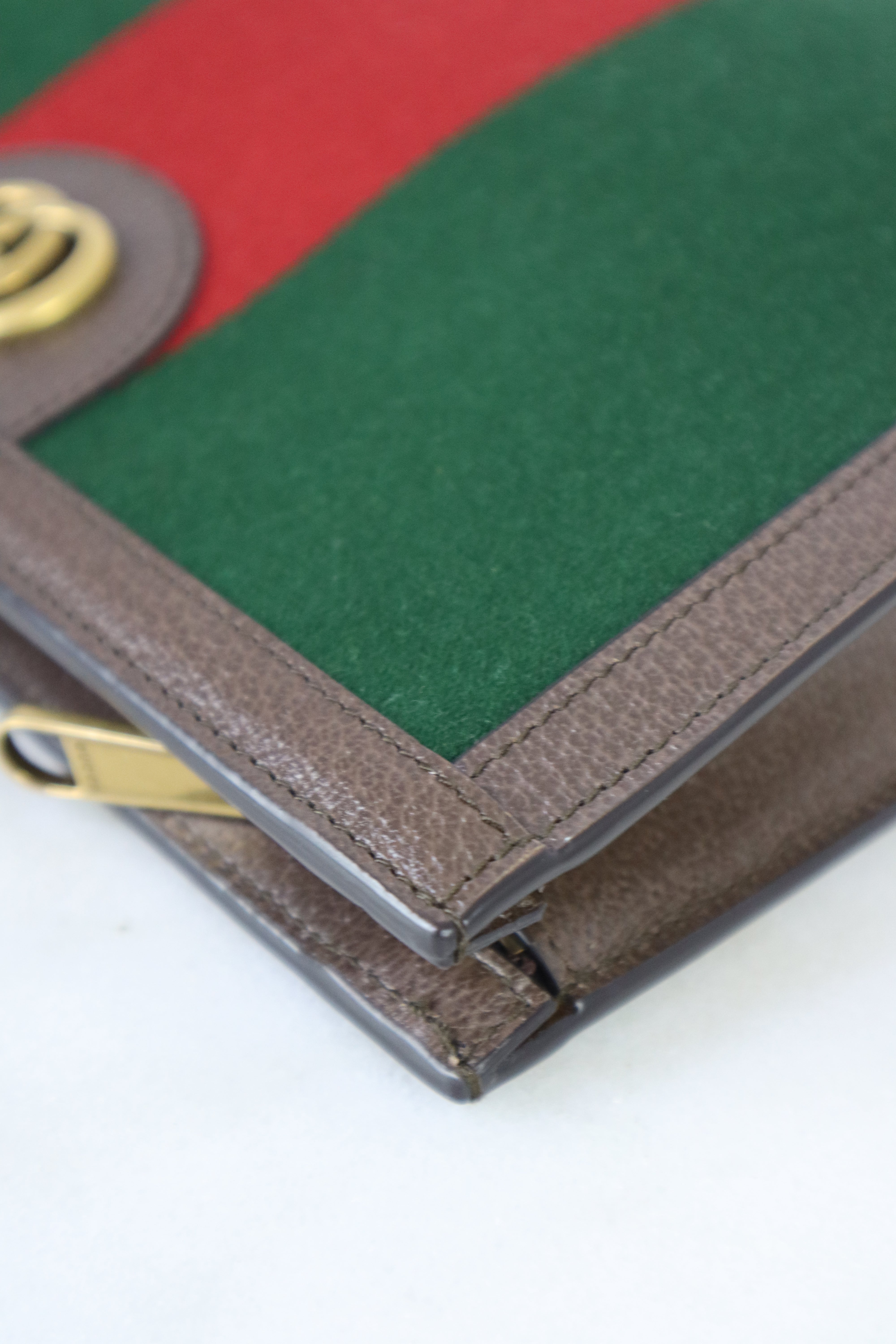 Gucci Brown Web Double G Beauty GG Ophidia Clutch