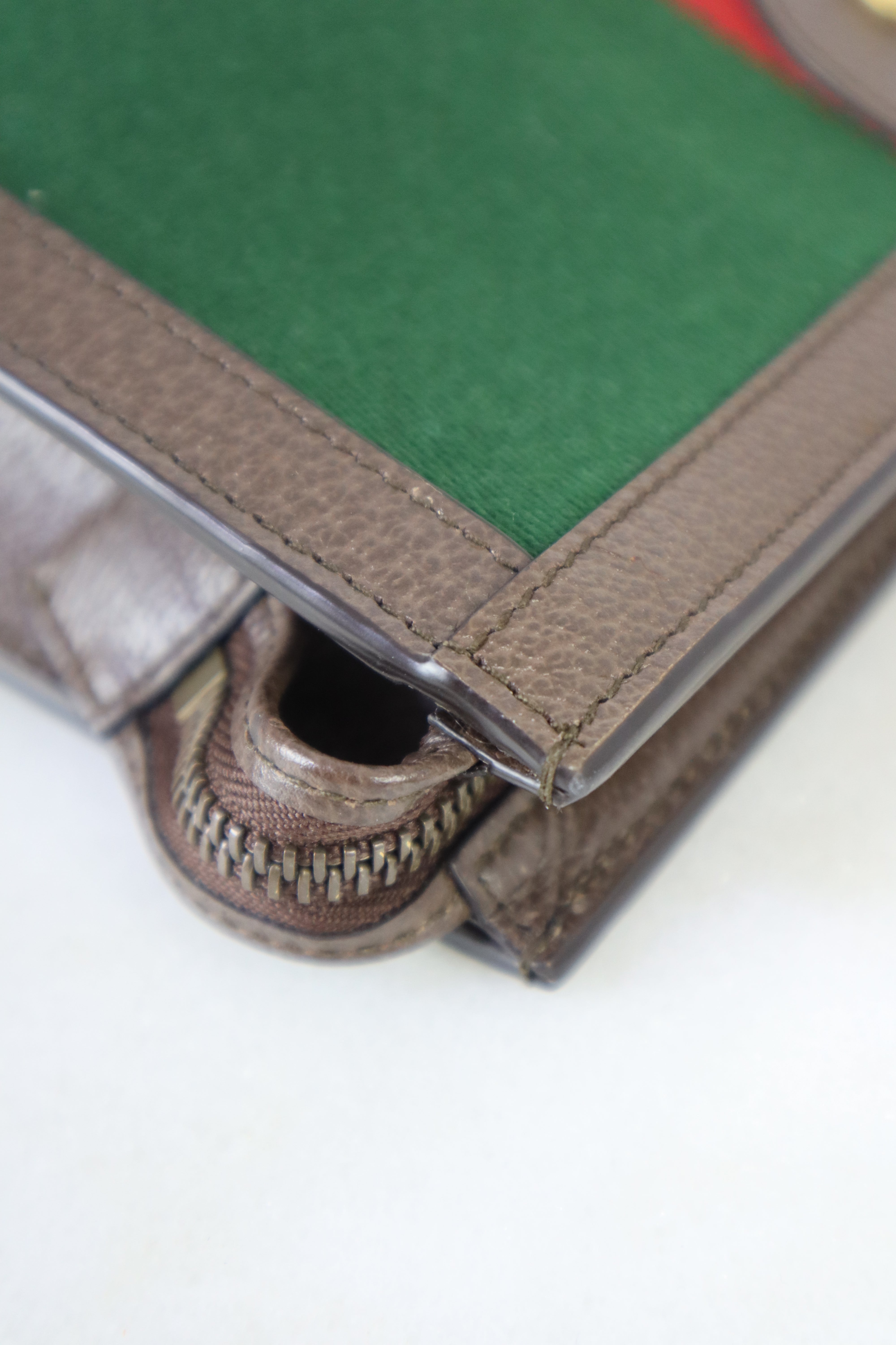 Gucci Brown Web Double G Beauty GG Ophidia Clutch
