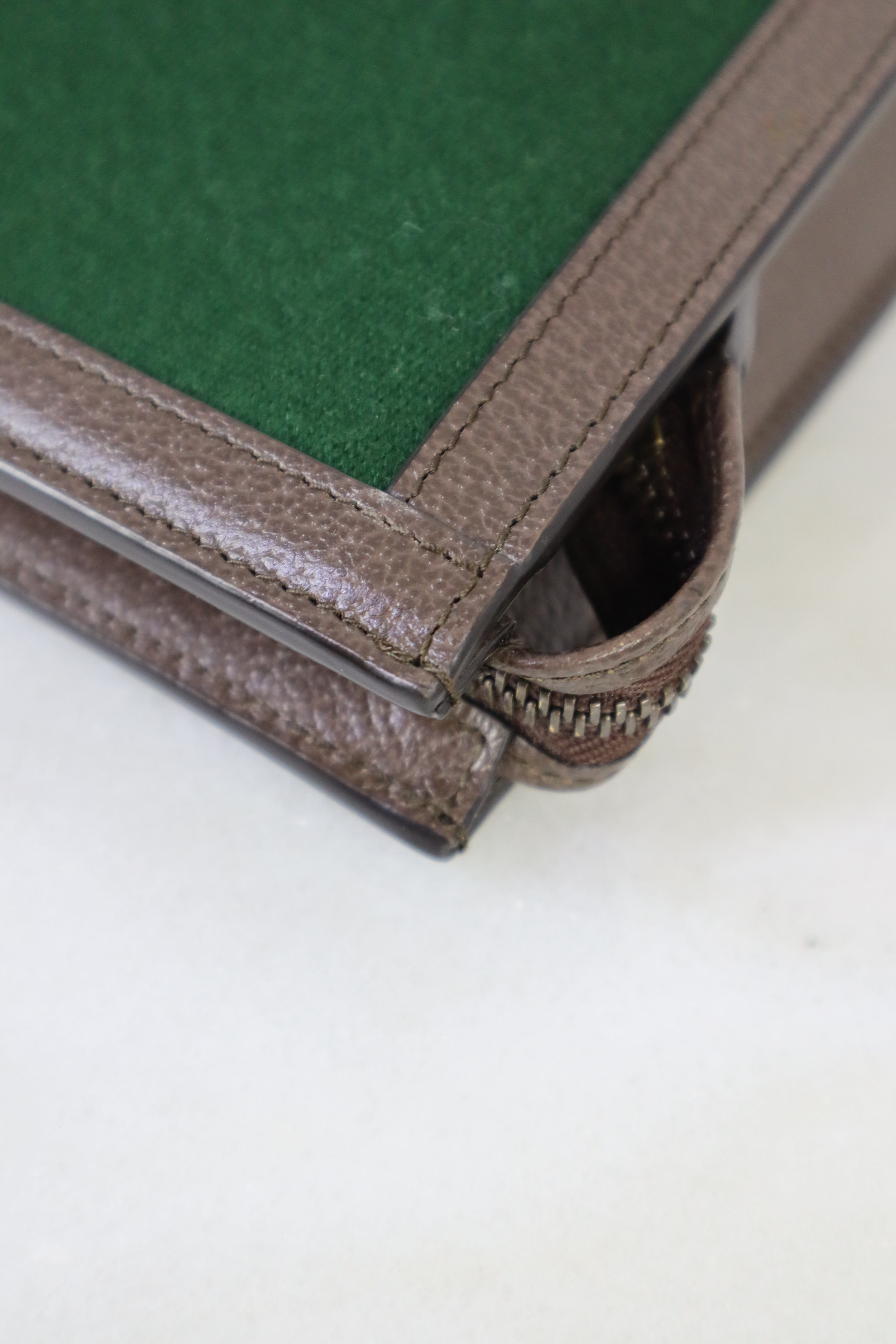 Gucci Brown Web Double G Beauty GG Ophidia Clutch