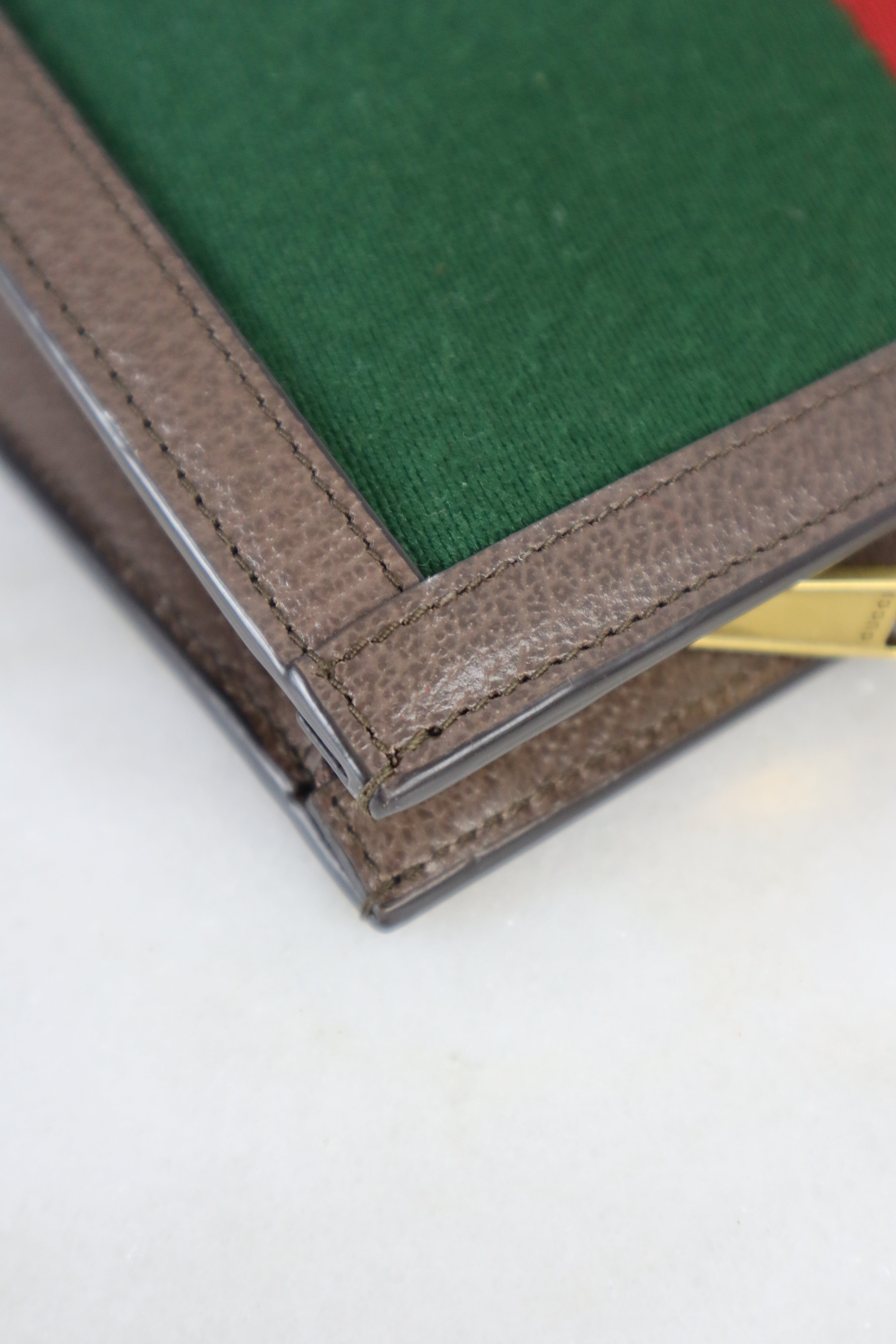 Gucci Brown Web Double G Beauty GG Ophidia Clutch